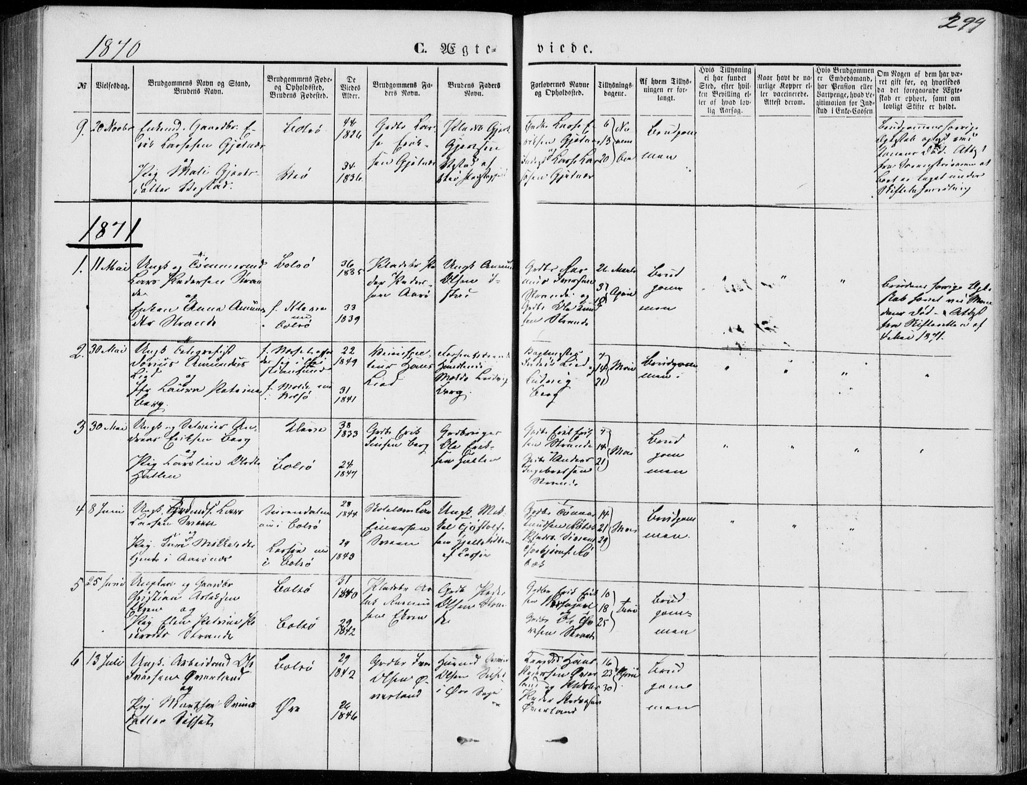 Ministerialprotokoller, klokkerbøker og fødselsregistre - Møre og Romsdal, AV/SAT-A-1454/555/L0655: Parish register (official) no. 555A05, 1869-1886, p. 299