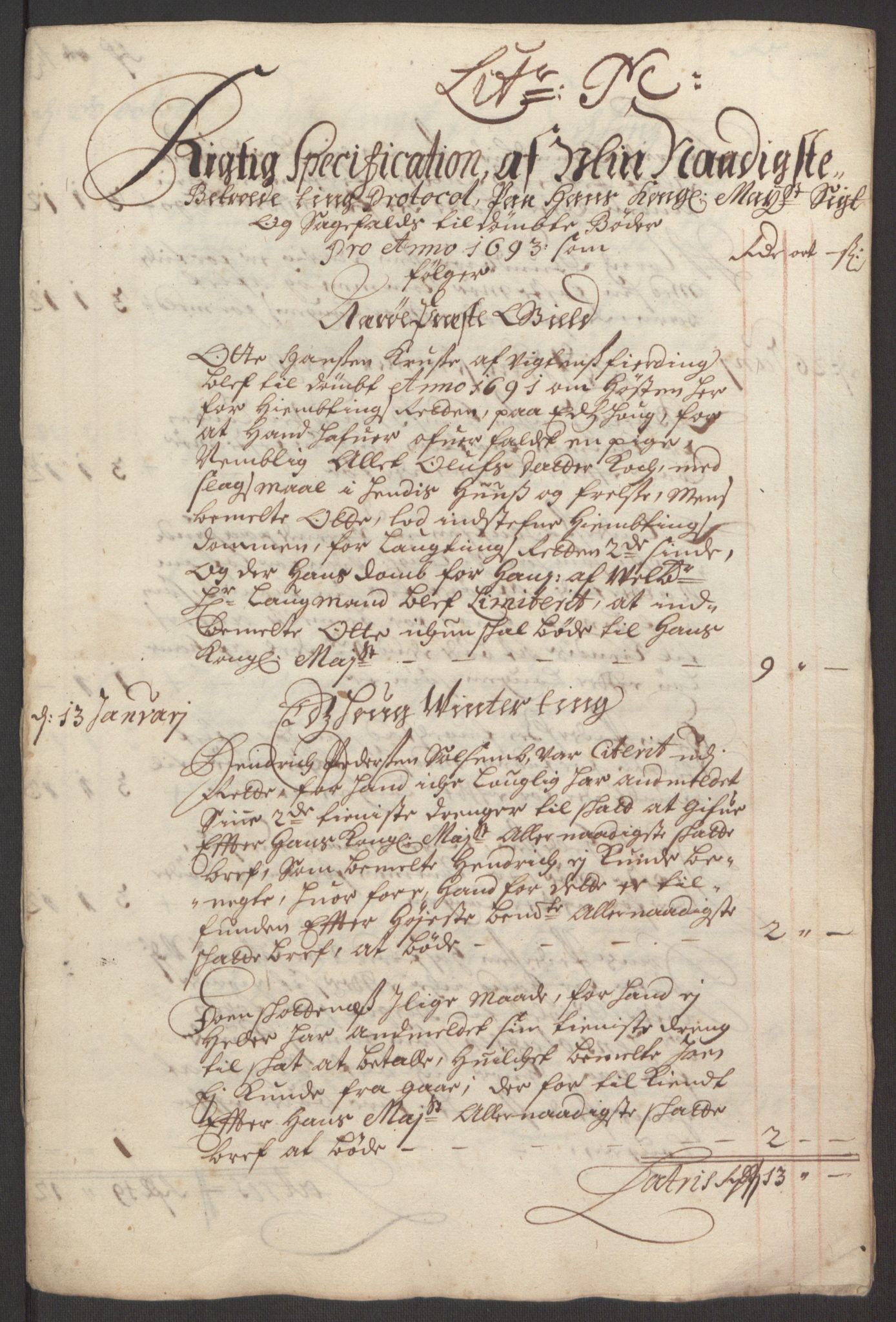 Rentekammeret inntil 1814, Reviderte regnskaper, Fogderegnskap, RA/EA-4092/R64/L4424: Fogderegnskap Namdal, 1692-1695, p. 306