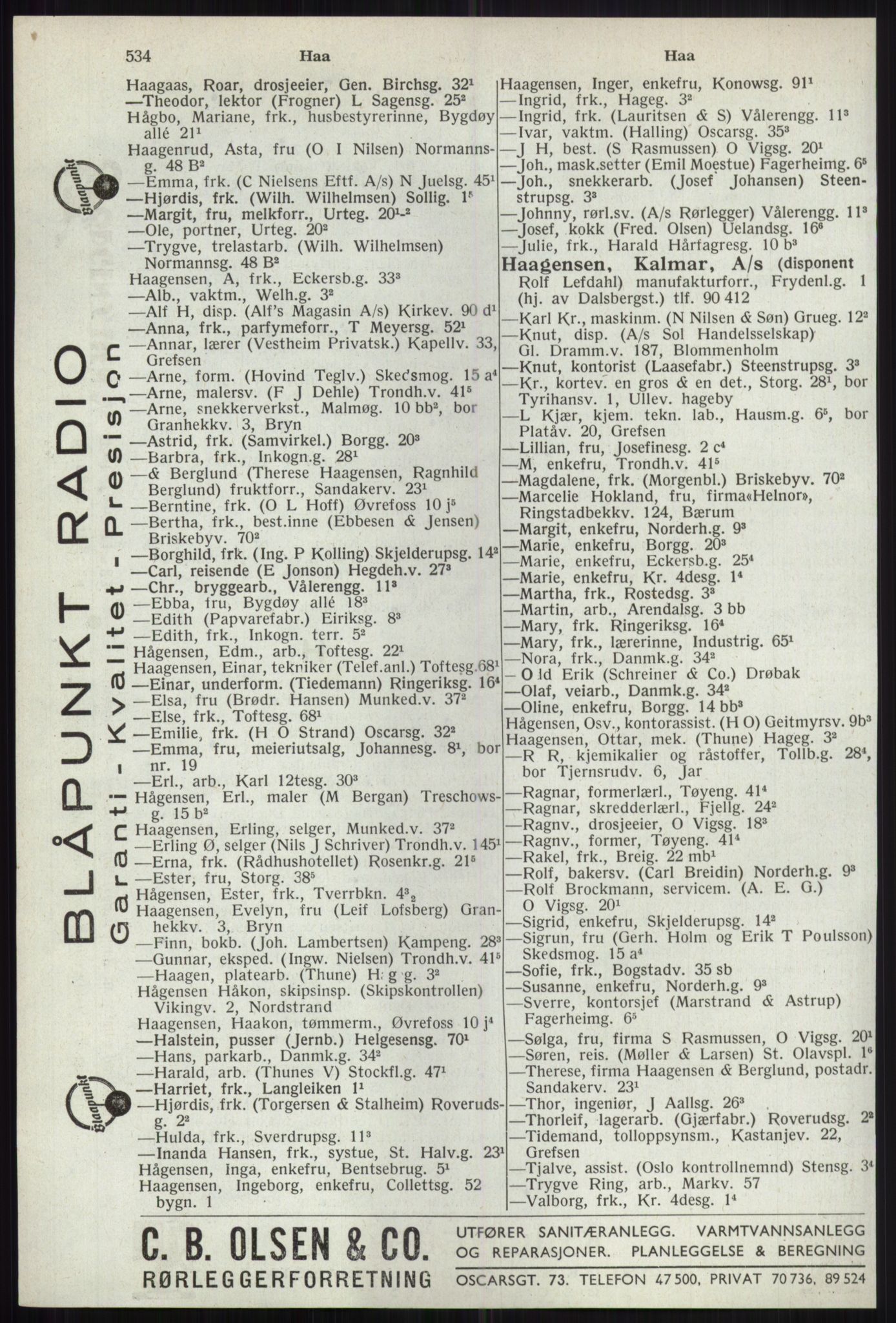 Kristiania/Oslo adressebok, PUBL/-, 1941, p. 534