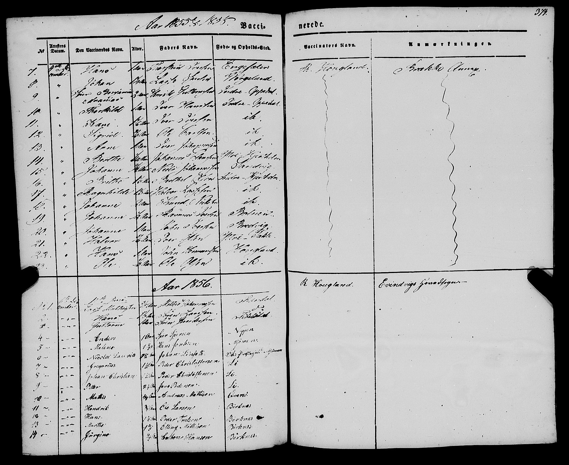 Gulen sokneprestembete, SAB/A-80201/H/Haa/Haaa/L0021: Parish register (official) no. A 21, 1848-1858, p. 374