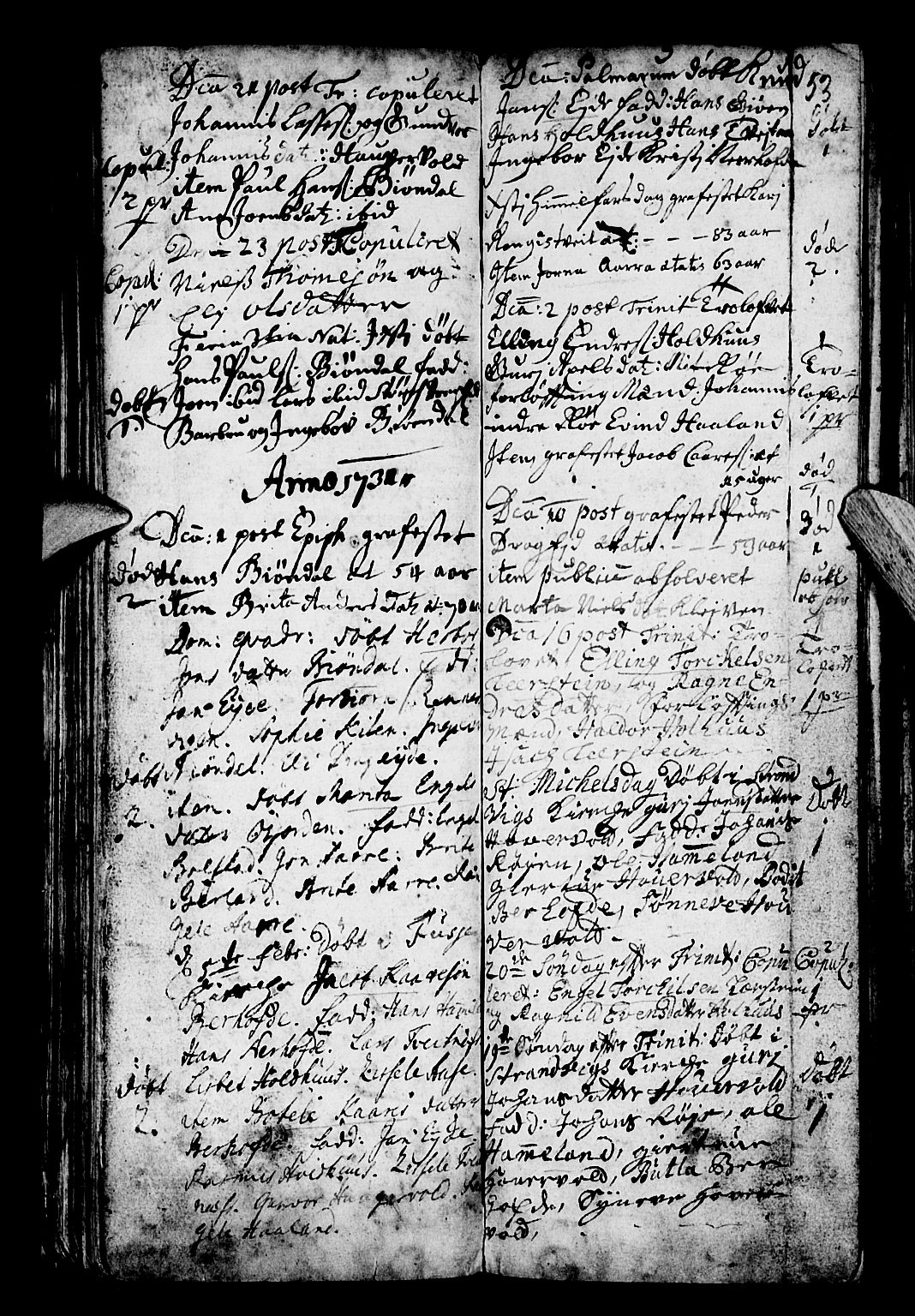 Os sokneprestembete, SAB/A-99929: Parish register (official) no. A 3, 1669-1760, p. 53