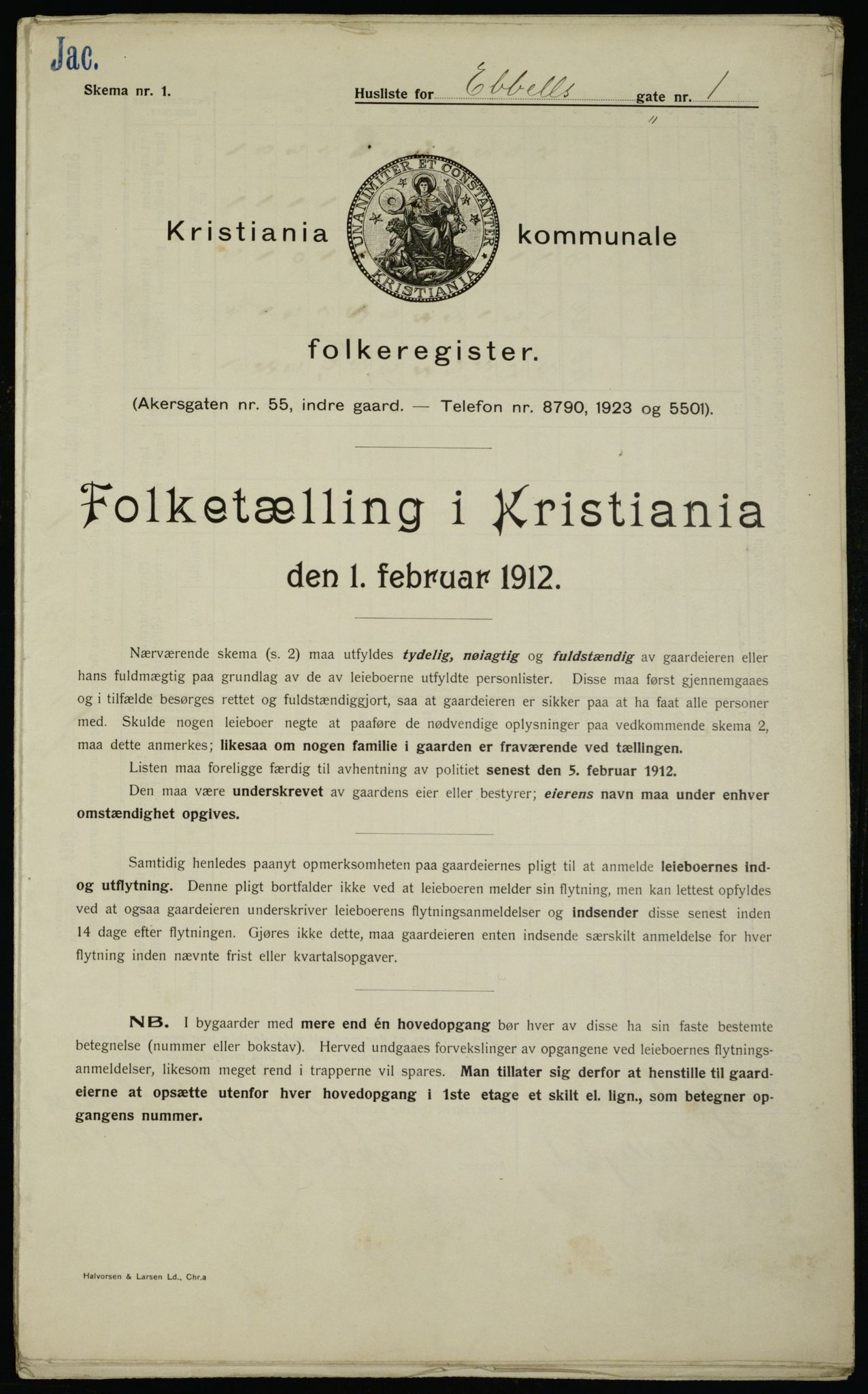 OBA, Municipal Census 1912 for Kristiania, 1912, p. 17963