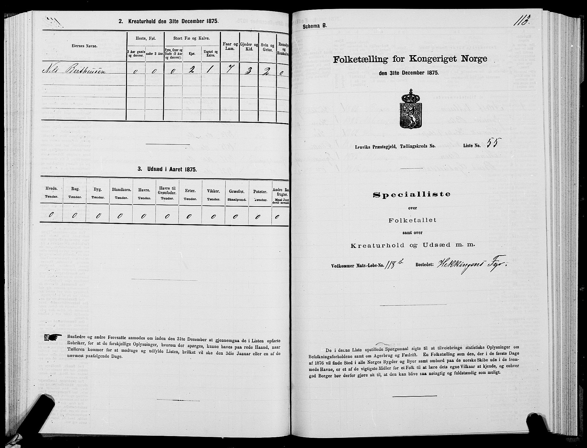 SATØ, 1875 census for 1931P Lenvik, 1875, p. 4113