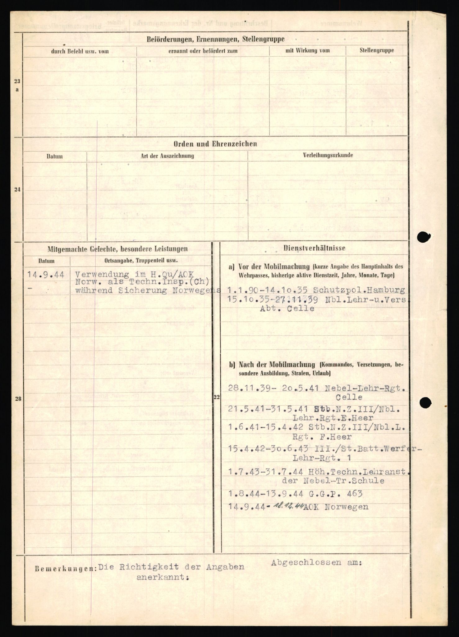Forsvarets Overkommando. 2 kontor. Arkiv 11.4. Spredte tyske arkivsaker, AV/RA-RAFA-7031/D/Dar/Dara/L0019: Personalbøker og diverse, 1940-1945, p. 533