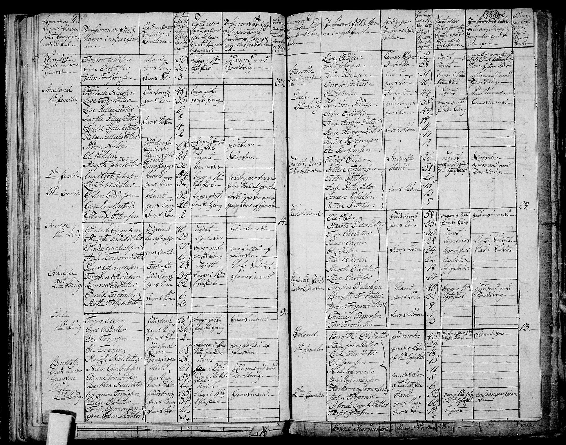 RA, 1801 census for 0826P Tinn, 1801, p. 357b-358a