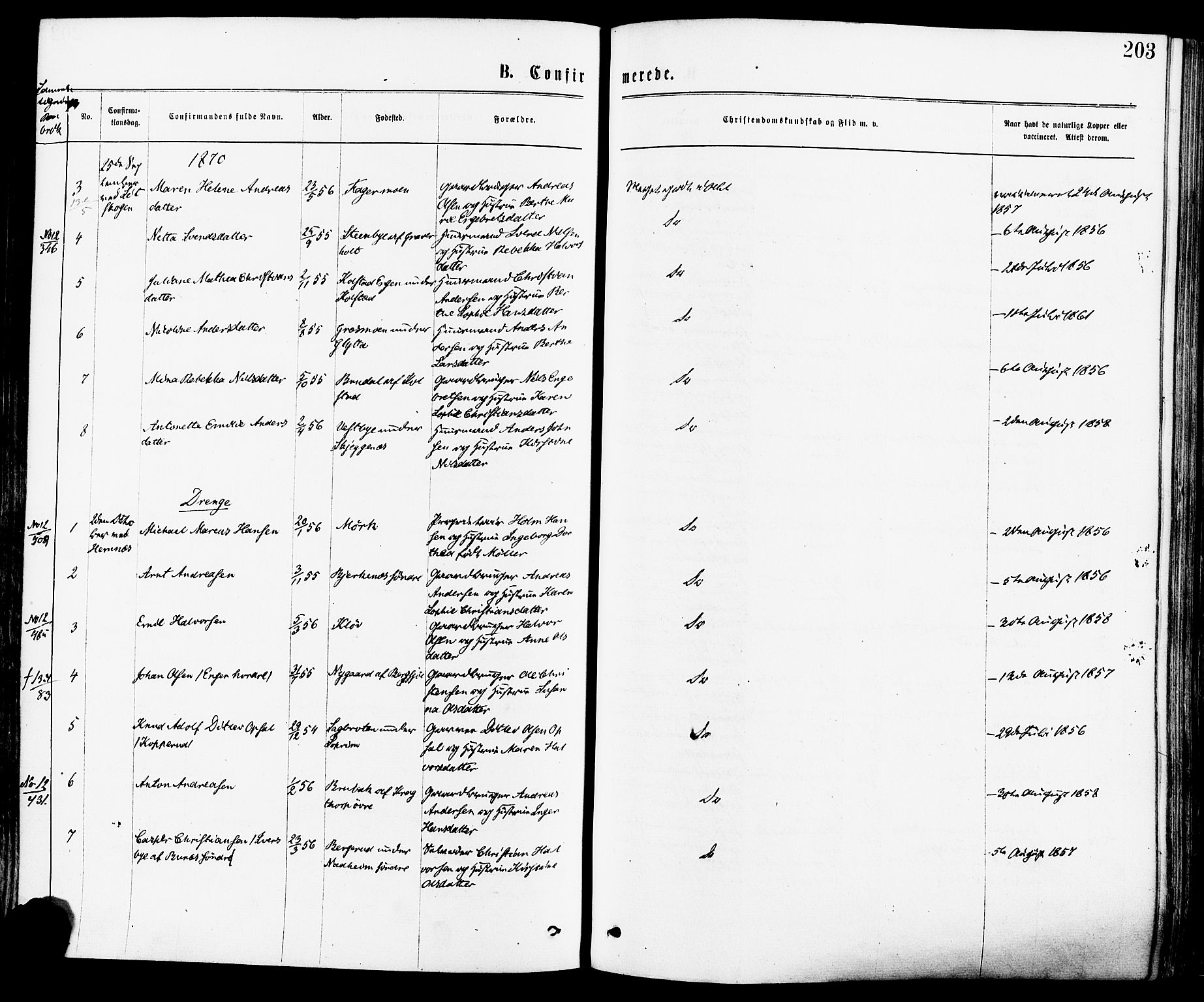 Høland prestekontor Kirkebøker, AV/SAO-A-10346a/F/Fa/L0012.a: Parish register (official) no. I 12A, 1869-1879, p. 203