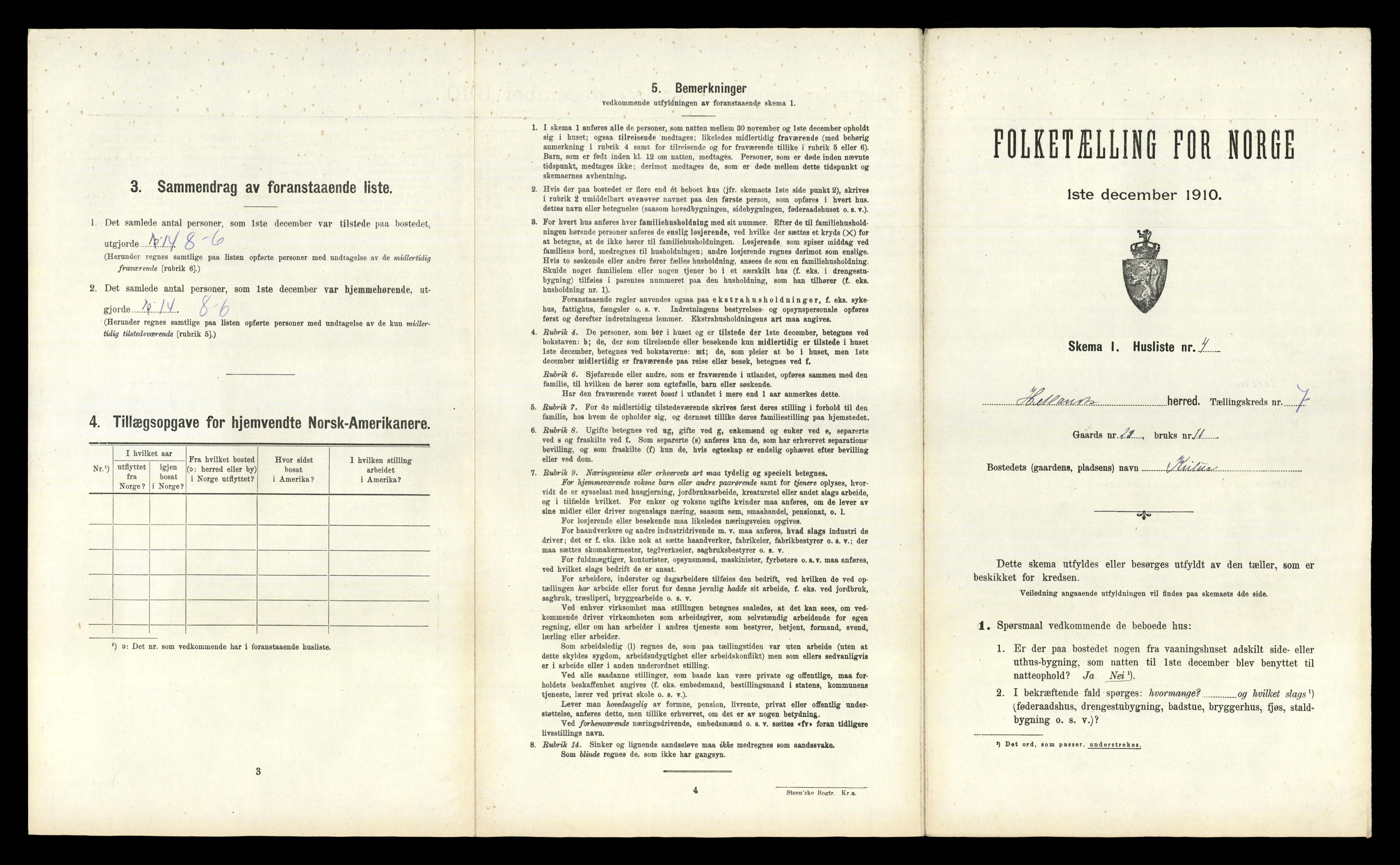 RA, 1910 census for Hetland, 1910, p. 1167