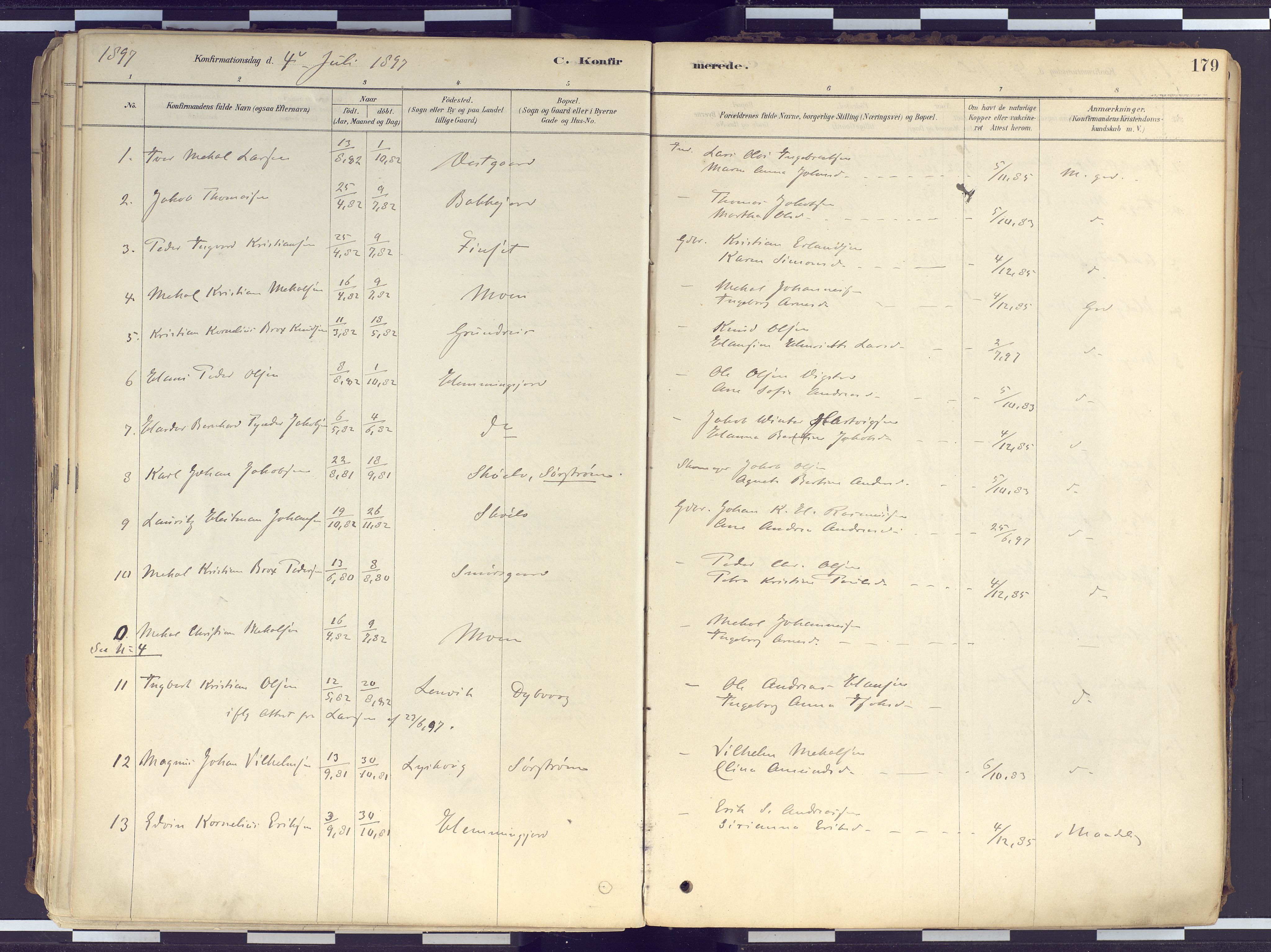 Tranøy sokneprestkontor, SATØ/S-1313/I/Ia/Iaa/L0010kirke: Parish register (official) no. 10, 1878-1904, p. 179