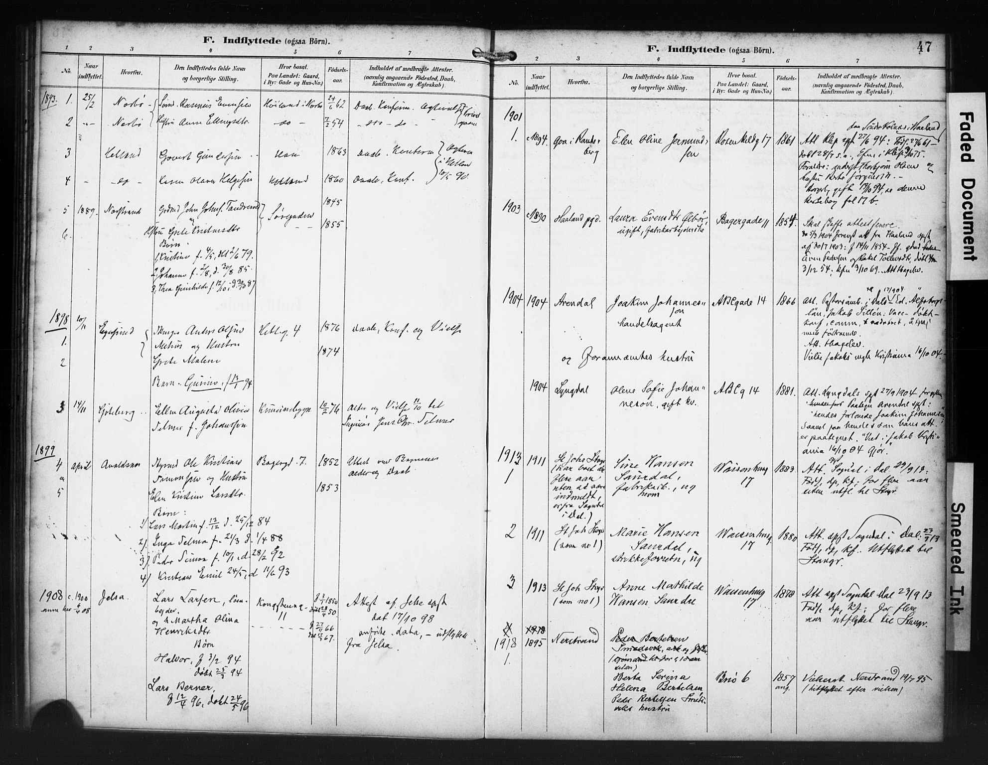 St. Petri sokneprestkontor, AV/SAST-A-101813/001/30/30BA/L0020: Parish register (official) no. A 18, 1893-1928, p. 47