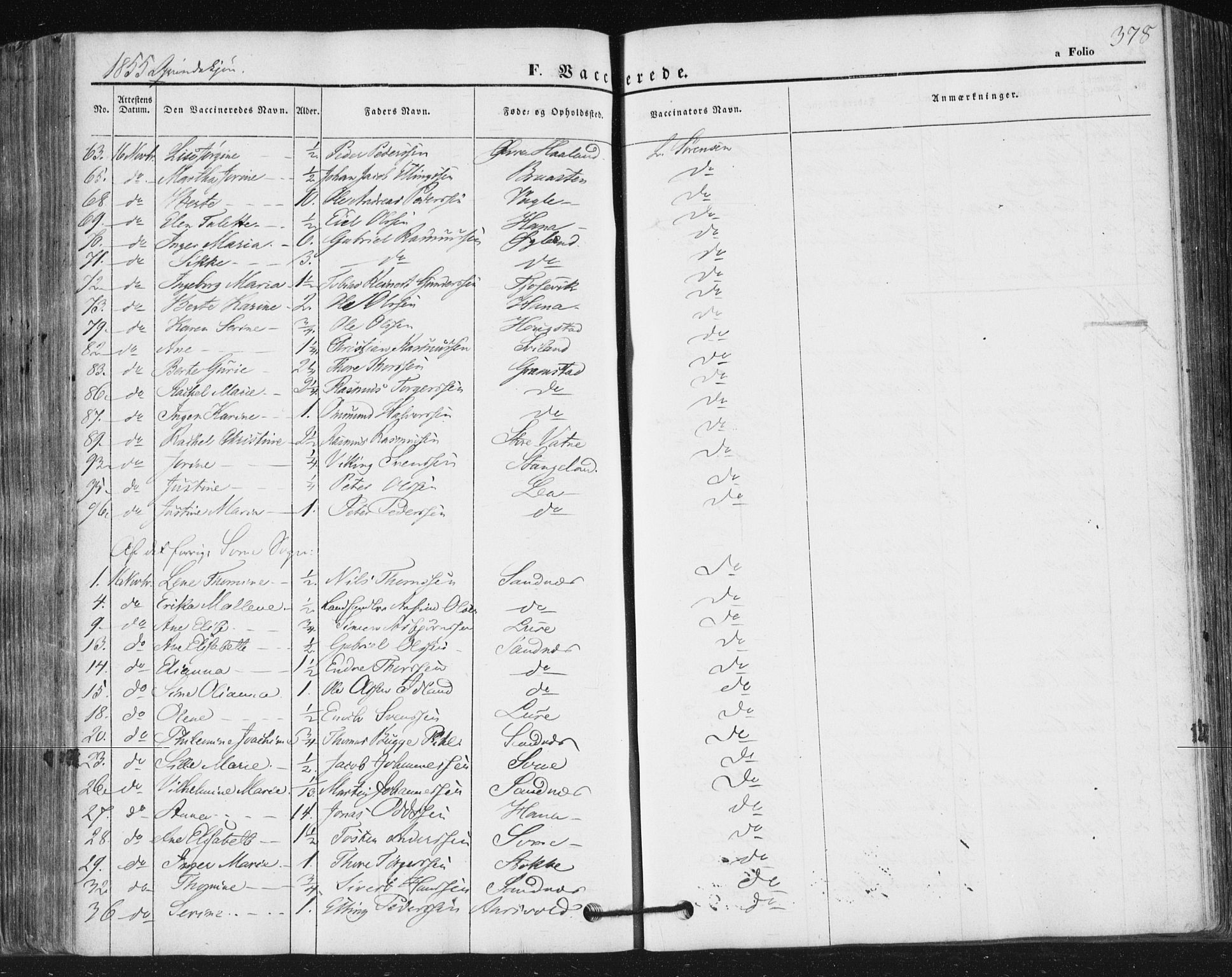 Høyland sokneprestkontor, SAST/A-101799/001/30BA/L0008: Parish register (official) no. A 8, 1841-1856, p. 378
