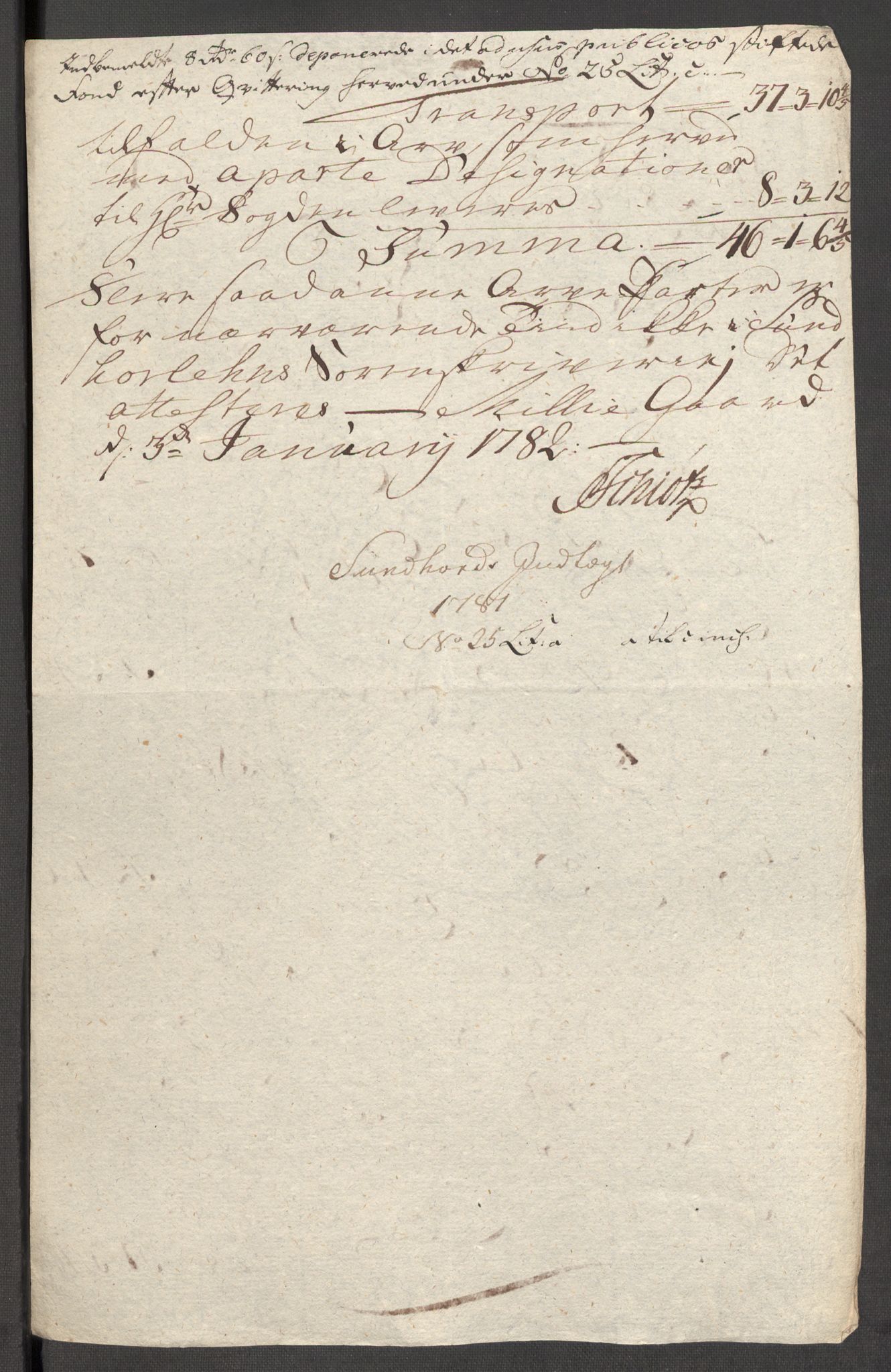 Rentekammeret inntil 1814, Reviderte regnskaper, Fogderegnskap, AV/RA-EA-4092/R48/L3097: Fogderegnskap Sunnhordland og Hardanger, 1781, p. 196