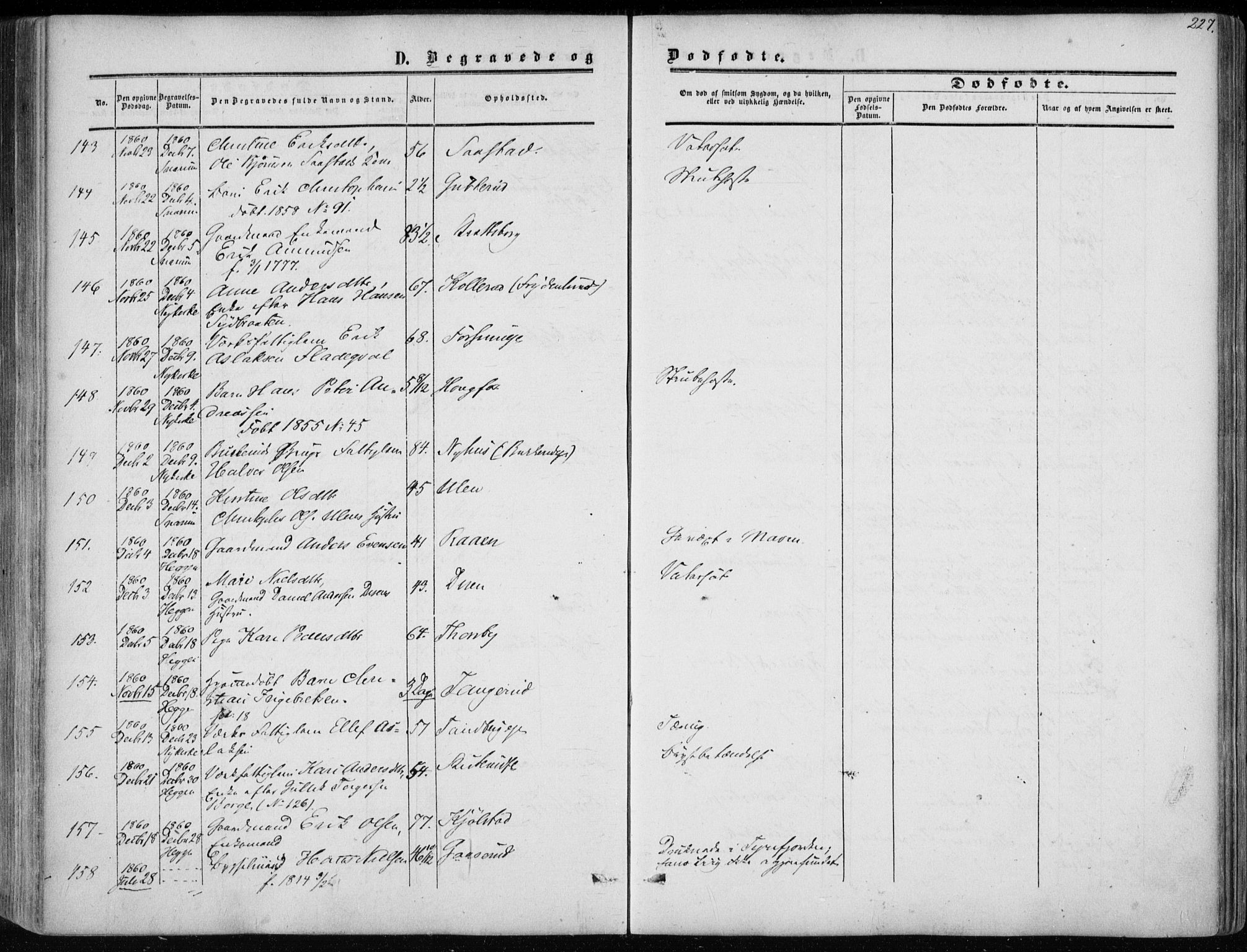 Modum kirkebøker, AV/SAKO-A-234/F/Fa/L0009: Parish register (official) no. 9, 1860-1864, p. 227