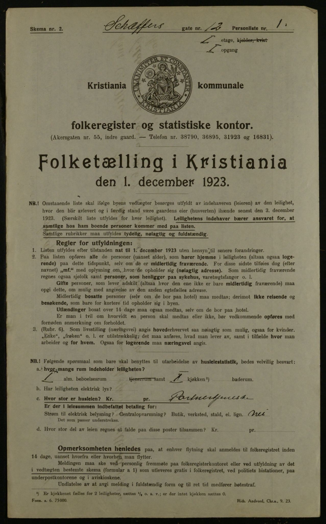 OBA, Municipal Census 1923 for Kristiania, 1923, p. 103418