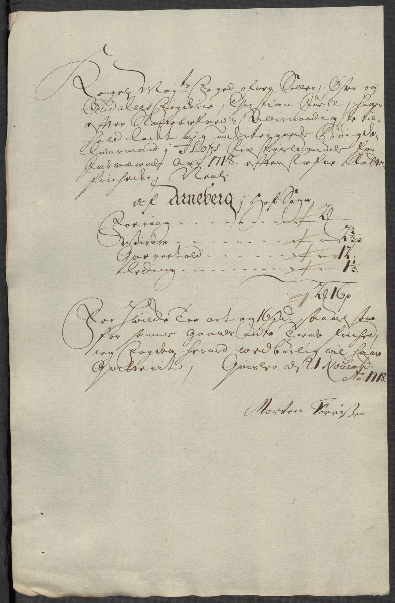 Rentekammeret inntil 1814, Reviderte regnskaper, Fogderegnskap, AV/RA-EA-4092/R13/L0857: Fogderegnskap Solør, Odal og Østerdal, 1718, p. 305