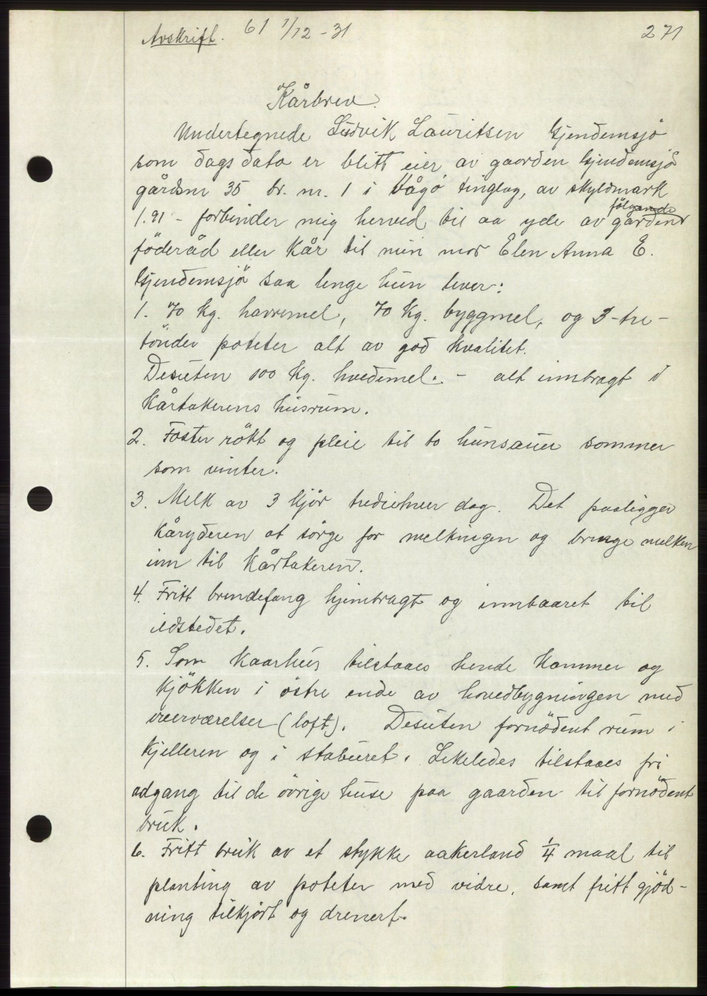Romsdal sorenskriveri, AV/SAT-A-4149/1/2/2C/L0060: Mortgage book no. 54, 1931-1932, Deed date: 01.12.1931