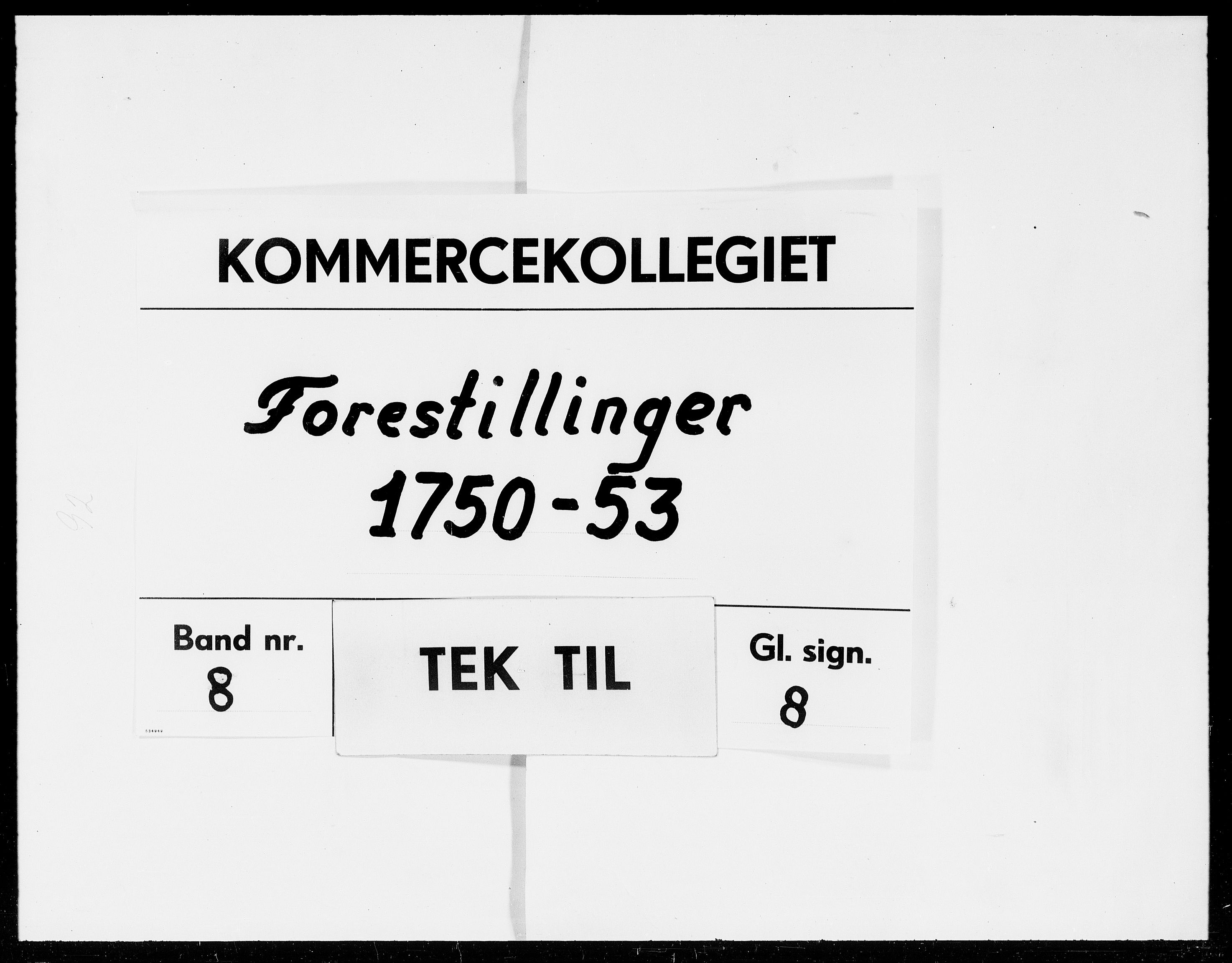Kommercekollegiet, Dansk-Norske Sekretariat (1736-1771) / Kommercedeputationen (1771-1773), DRA/A-0002/-/008: Forestillinger, 1750-1753
