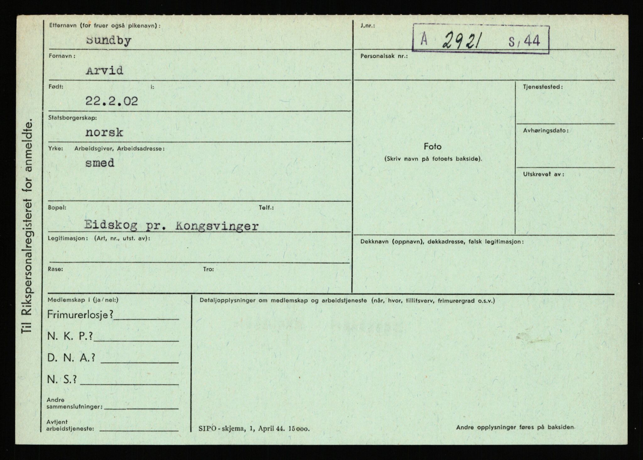 Statspolitiet - Hovedkontoret / Osloavdelingen, AV/RA-S-1329/C/Ca/L0014: Seterlien - Svartås, 1943-1945, p. 4742