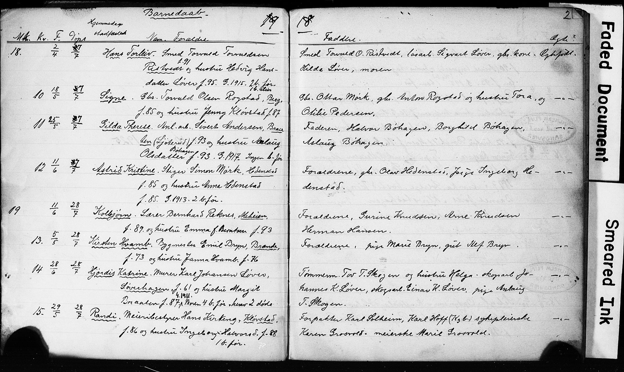Sandsvær kirkebøker, SAKO/A-244/G/Gd/L0004b: Parish register (copy) no. IV 4B, 1918-1925, p. 2
