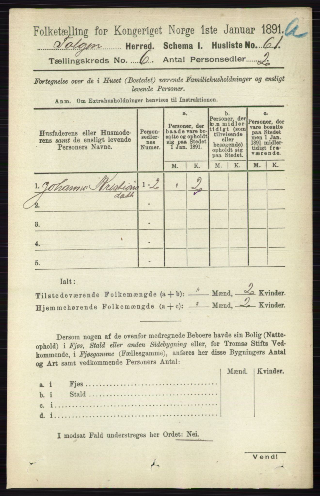 RA, 1891 census for 0436 Tolga, 1891, p. 1641