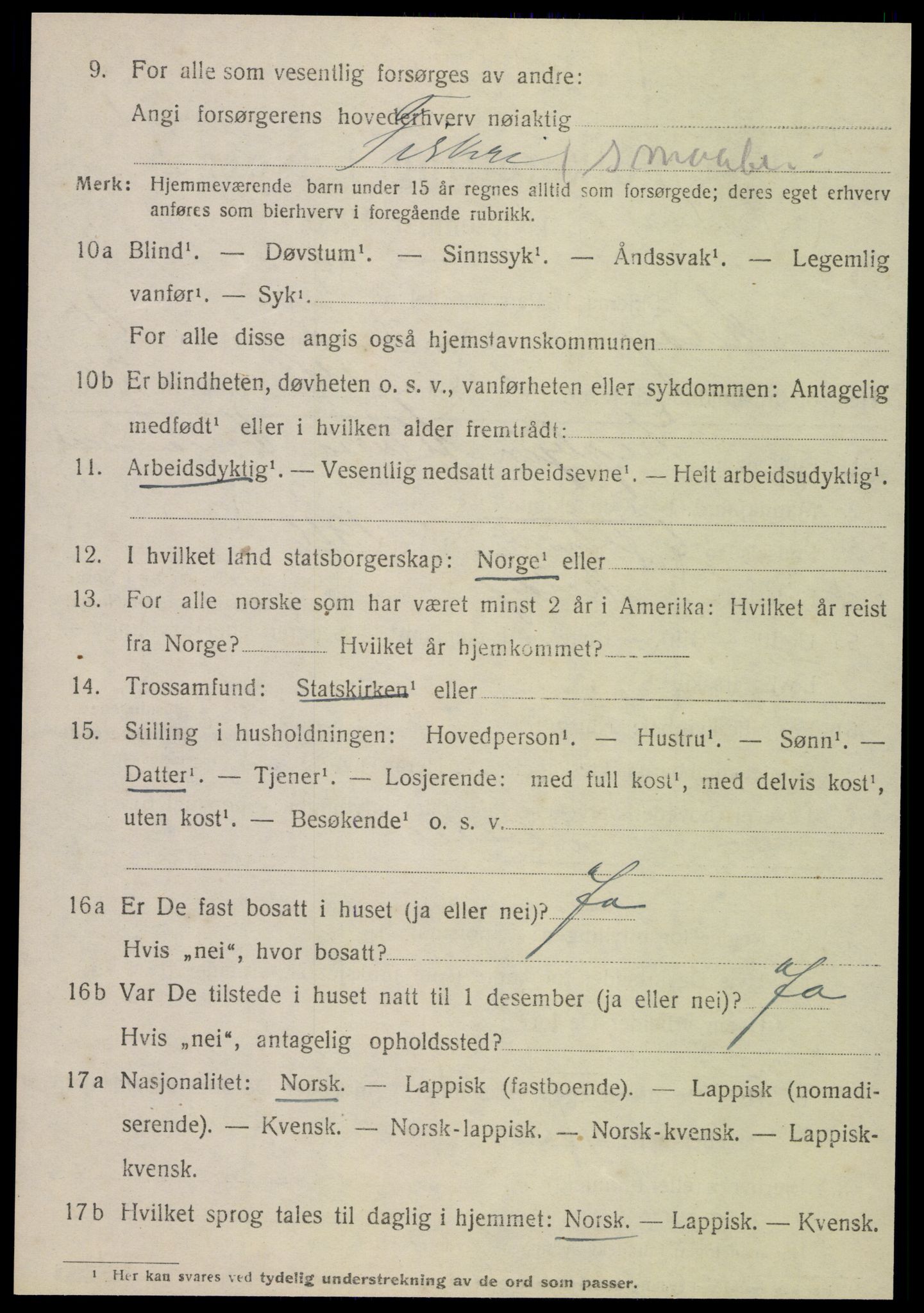 SAT, 1920 census for Meløy, 1920, p. 5172