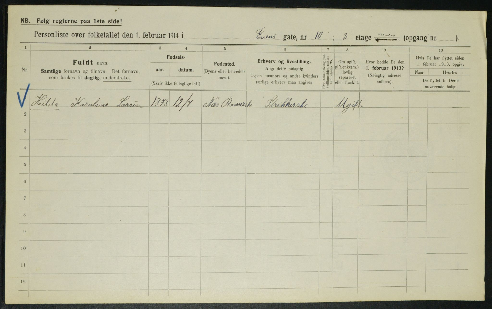 OBA, Municipal Census 1914 for Kristiania, 1914, p. 23080