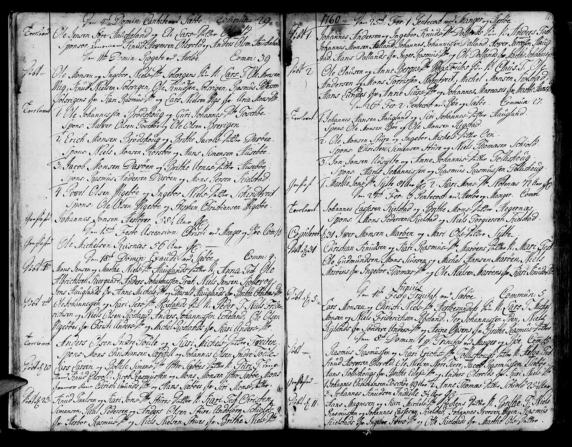 Manger sokneprestembete, AV/SAB-A-76801/H/Haa: Parish register (official) no. A 1, 1759-1791, p. 11