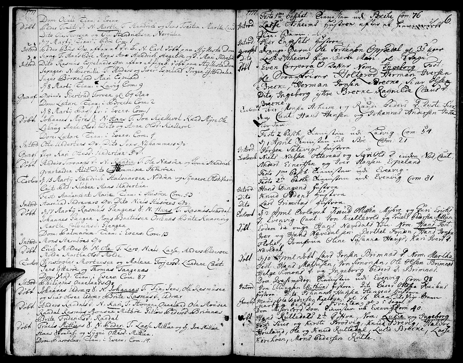 Gulen sokneprestembete, SAB/A-80201/H/Haa/Haaa/L0013: Parish register (official) no. A 13, 1776-1787, p. 6