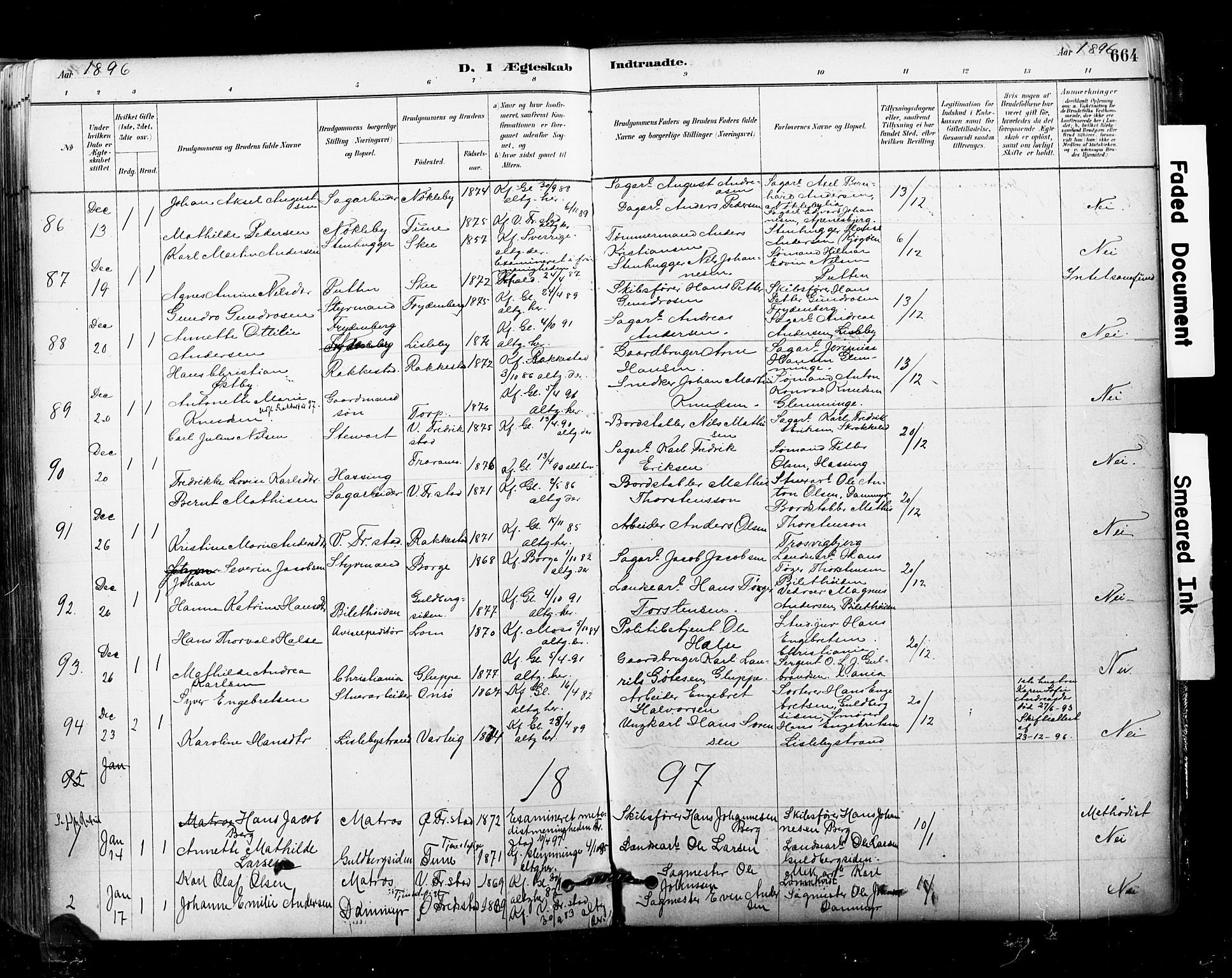 Glemmen prestekontor Kirkebøker, SAO/A-10908/F/Fa/L0011: Parish register (official) no. 11, 1878-1917, p. 664
