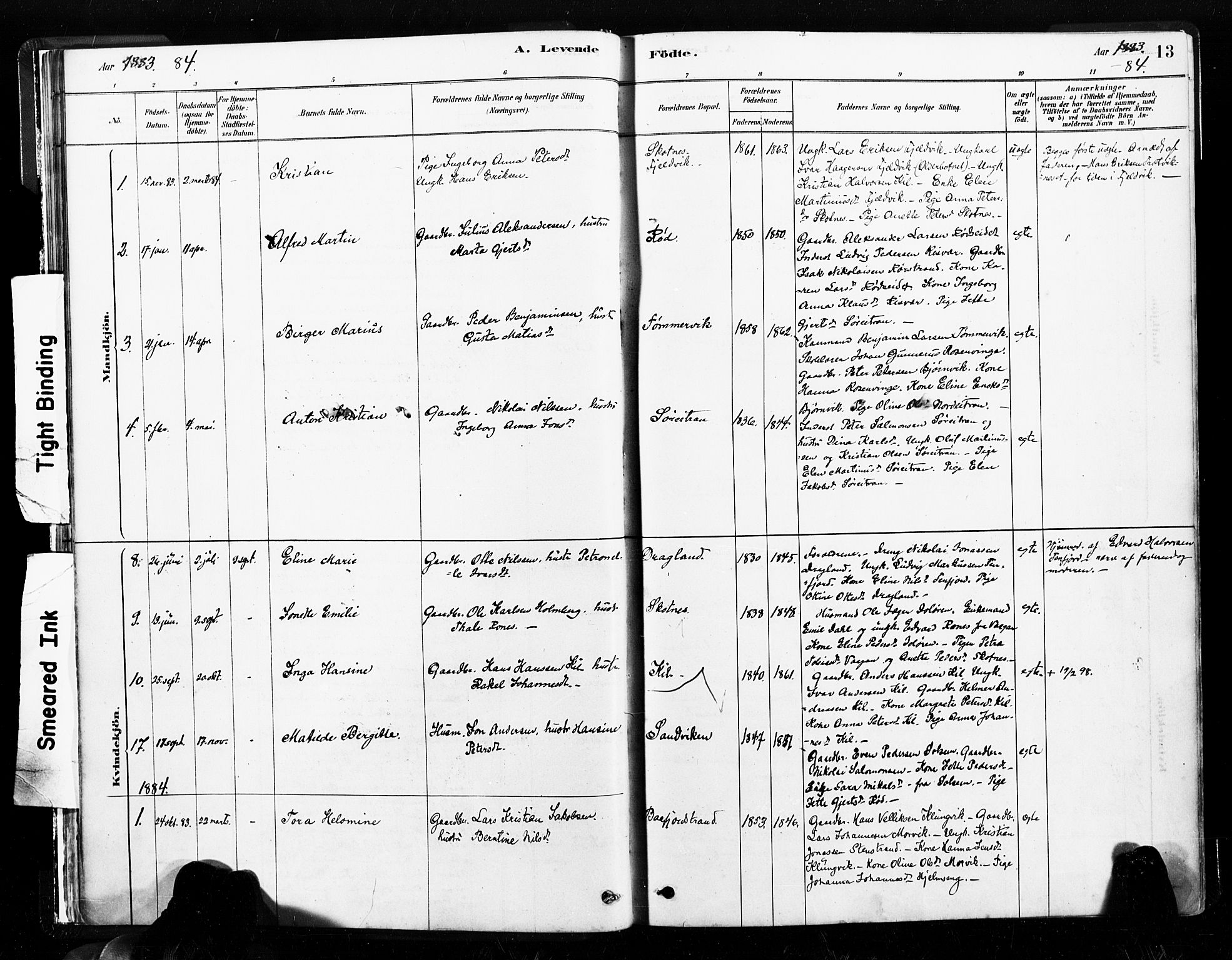 Ministerialprotokoller, klokkerbøker og fødselsregistre - Nord-Trøndelag, SAT/A-1458/789/L0705: Parish register (official) no. 789A01, 1878-1910, p. 13