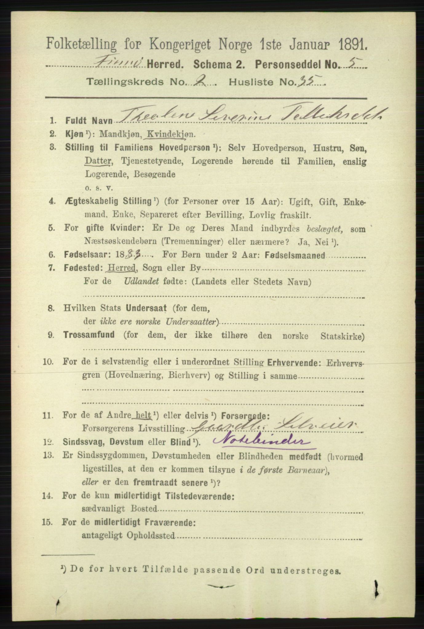 RA, 1891 census for 1141 Finnøy, 1891, p. 406