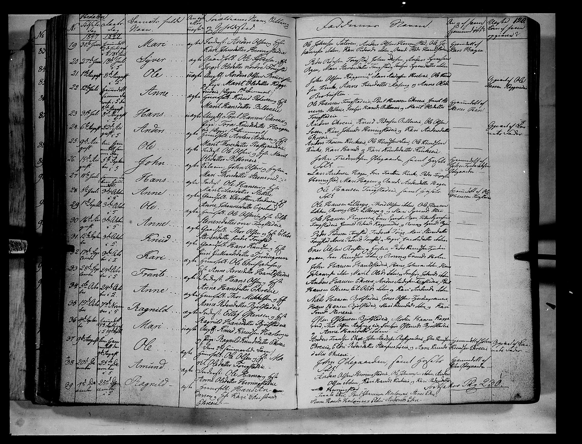 Vågå prestekontor, AV/SAH-PREST-076/H/Ha/Haa/L0005: Parish register (official) no. 5 /2, 1842-1856, p. 120