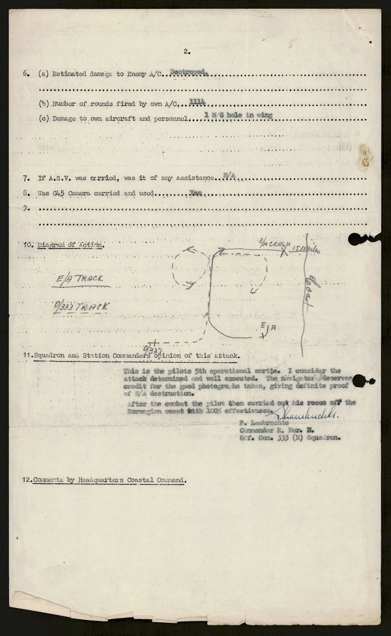 Forsvaret, 333 Skvadron, AV/RA-RAFA-2003/1/Da/L0041: Combat, Crash and and Circumstantial Reports , 1943-1945, p. 444