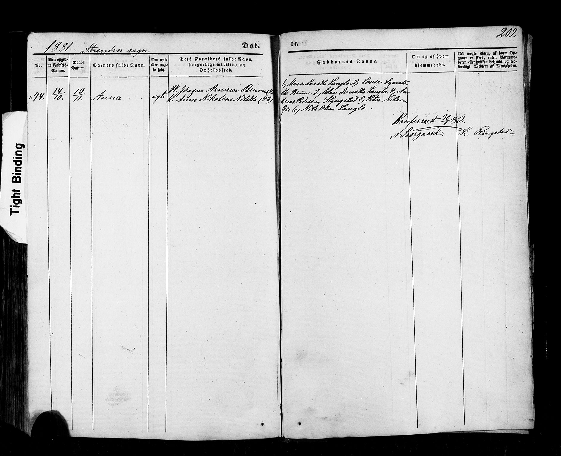 Ministerialprotokoller, klokkerbøker og fødselsregistre - Møre og Romsdal, AV/SAT-A-1454/520/L0275: Parish register (official) no. 520A05, 1844-1881, p. 202