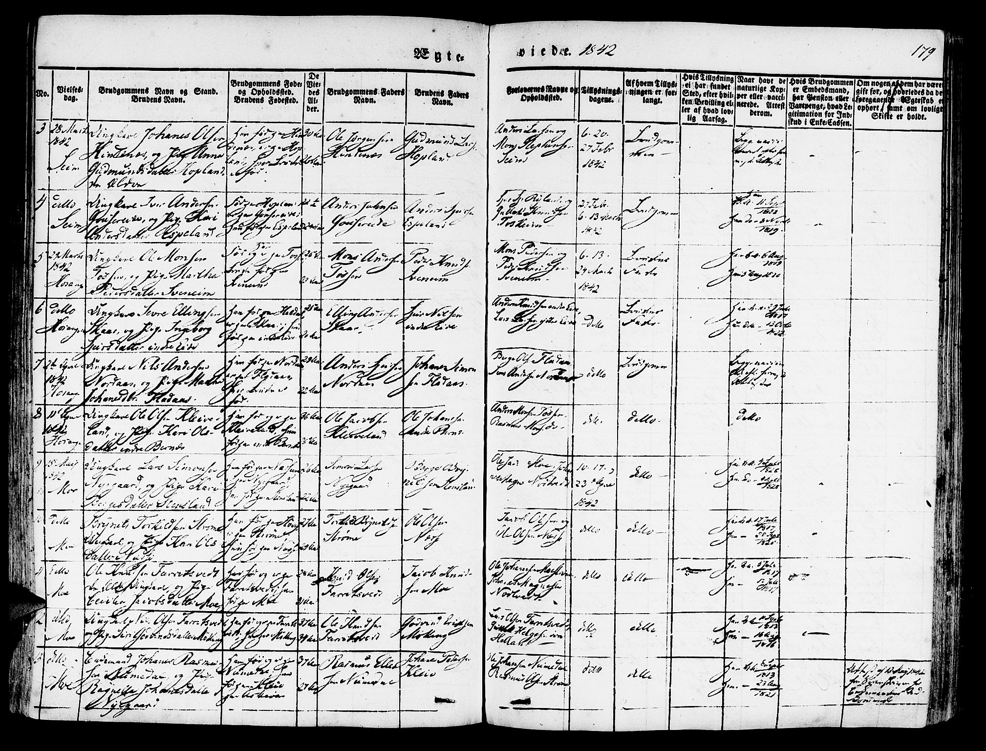 Hosanger sokneprestembete, AV/SAB-A-75801/H/Haa: Parish register (official) no. A 7, 1835-1848, p. 179