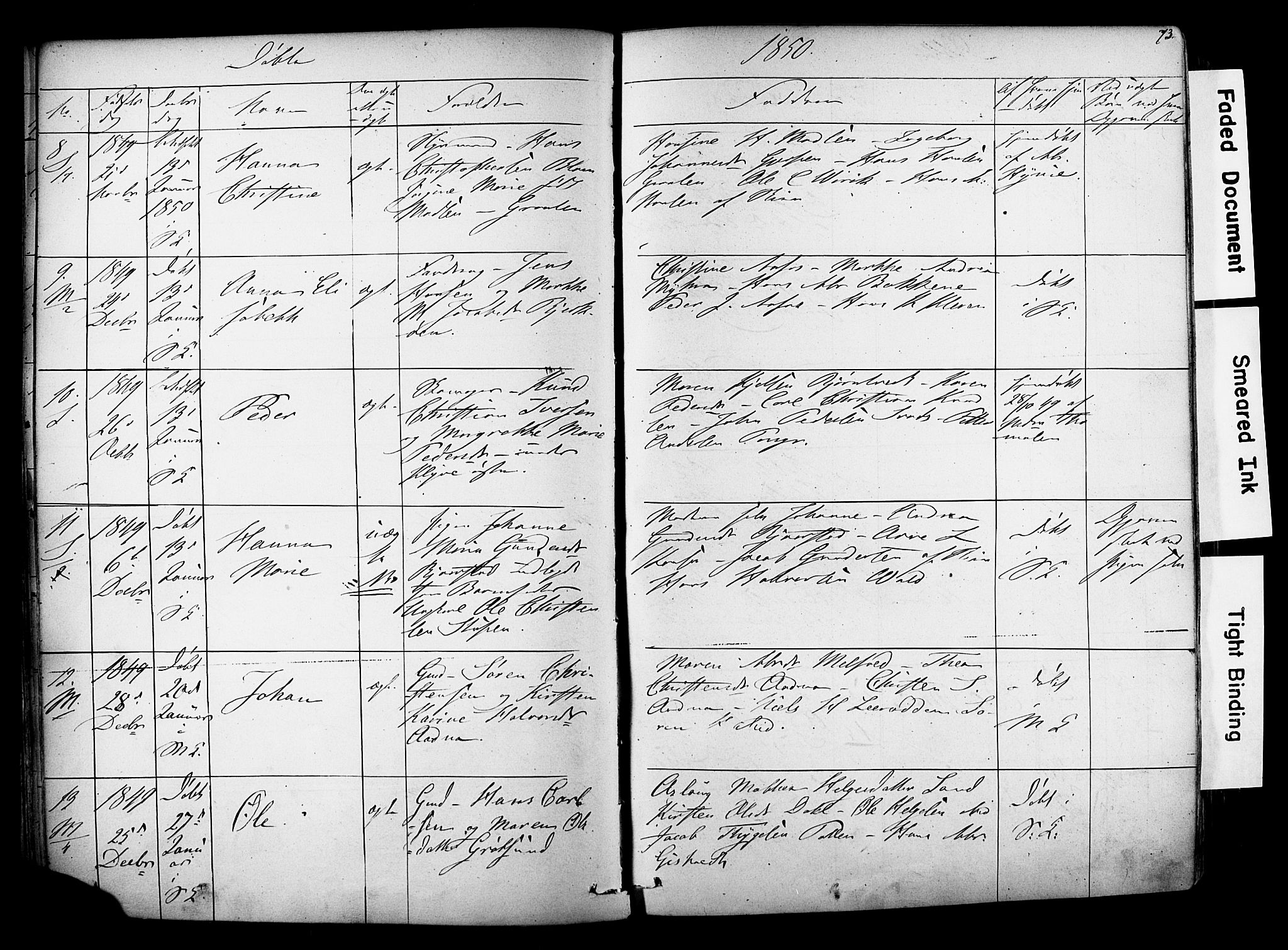 Solum kirkebøker, SAKO/A-306/F/Fa/L0006: Parish register (official) no. I 6, 1844-1855, p. 73