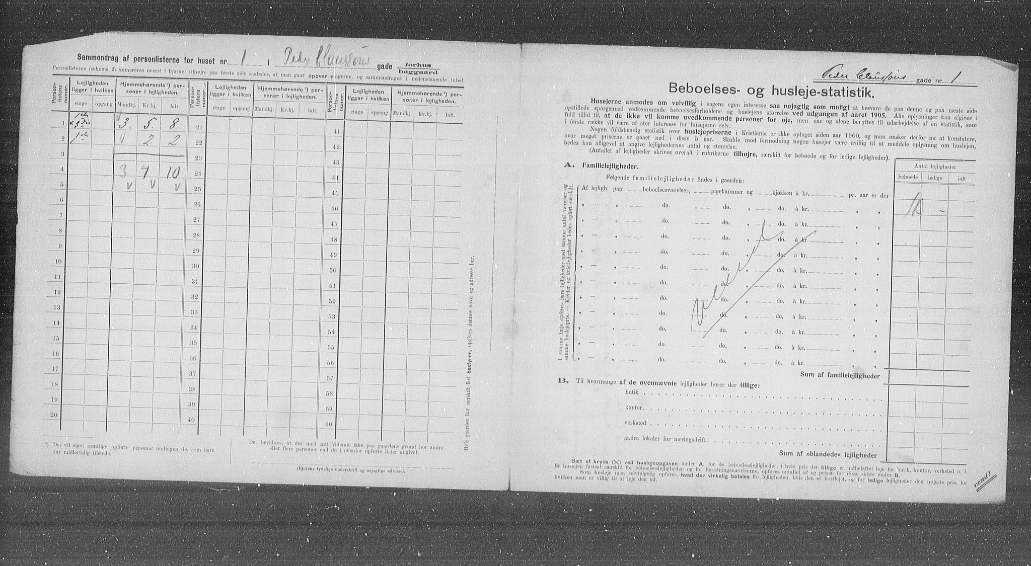 OBA, Municipal Census 1905 for Kristiania, 1905, p. 41424