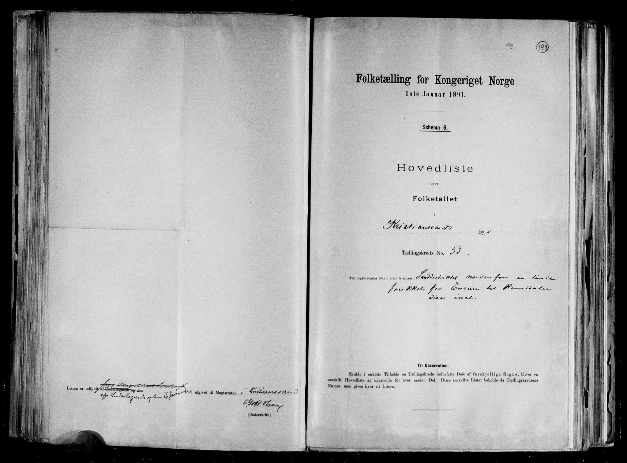 RA, 1891 census for 1001 Kristiansand, 1891, p. 111