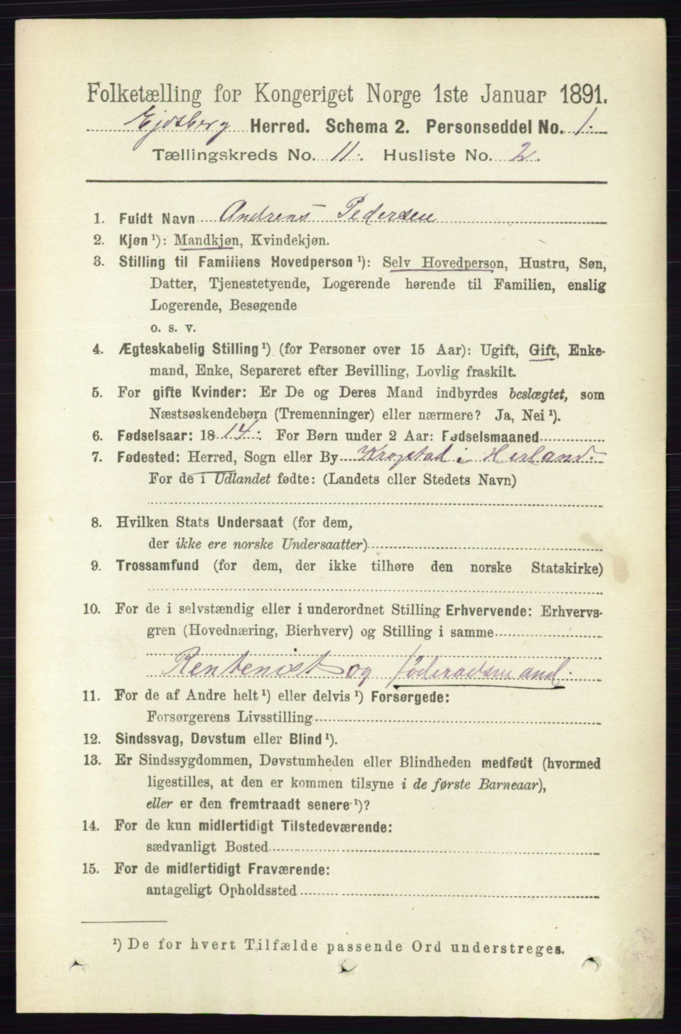 RA, 1891 census for 0125 Eidsberg, 1891, p. 6368