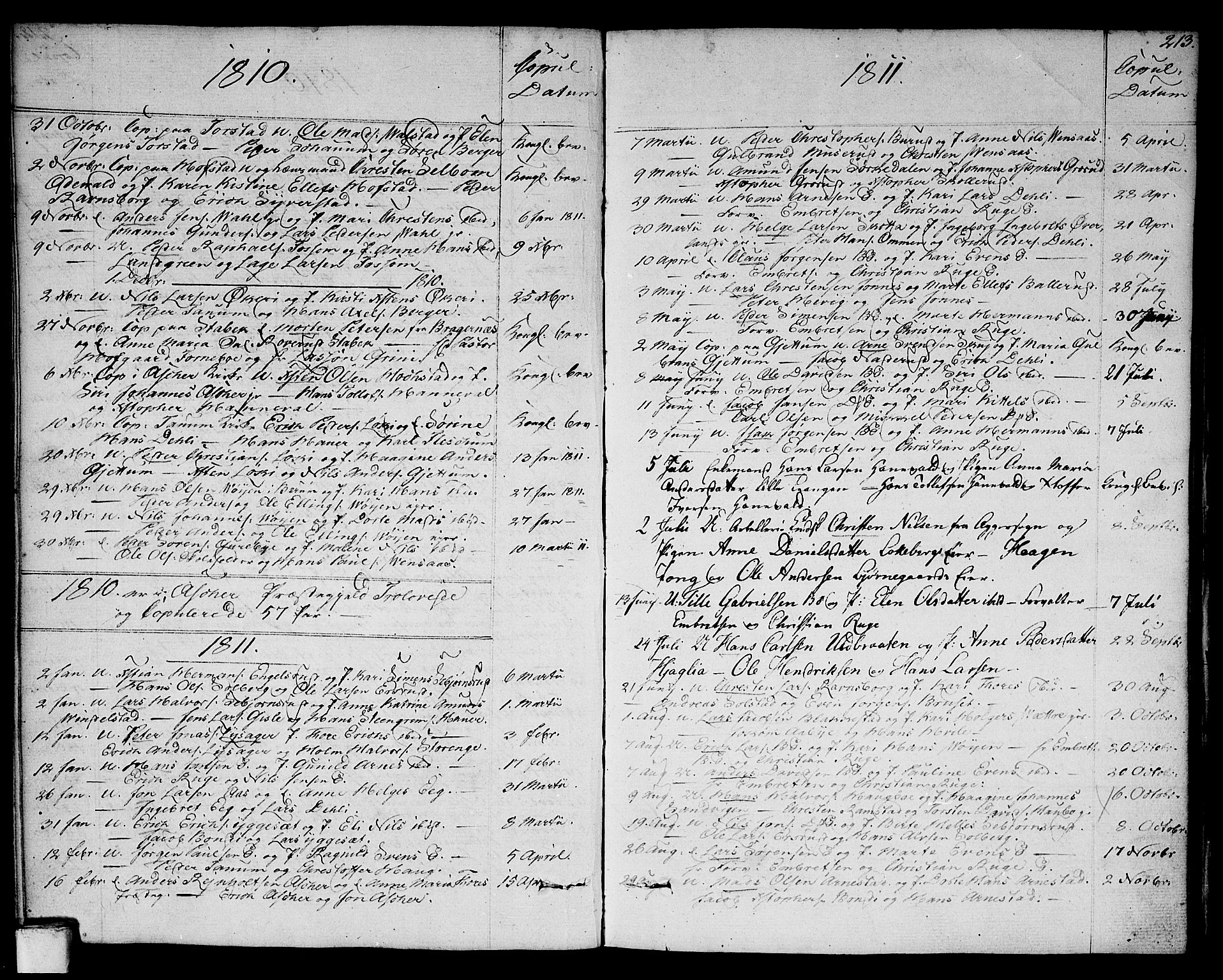 Asker prestekontor Kirkebøker, SAO/A-10256a/F/Fa/L0005: Parish register (official) no. I 5, 1807-1813, p. 213