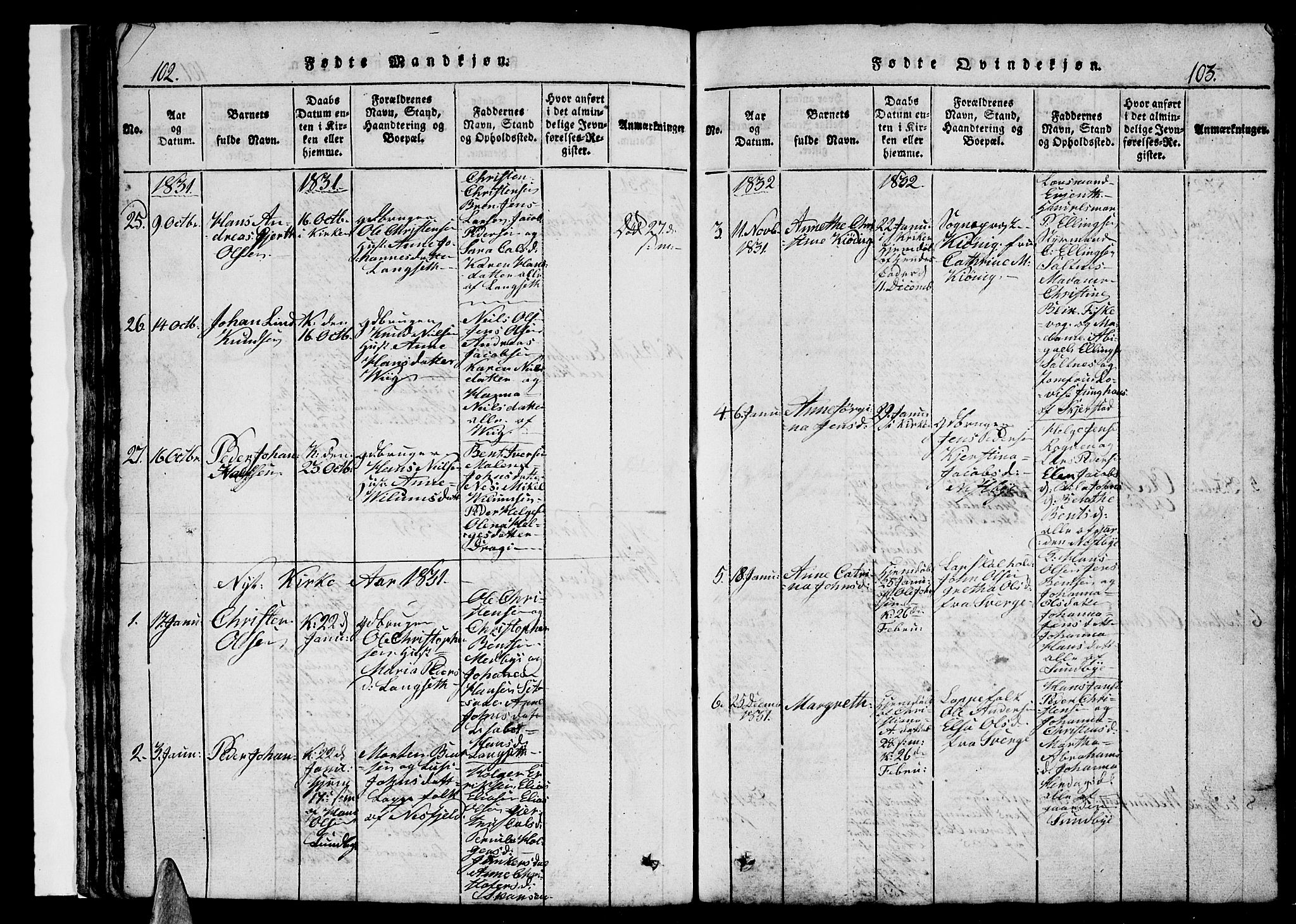 Ministerialprotokoller, klokkerbøker og fødselsregistre - Nordland, SAT/A-1459/847/L0676: Parish register (copy) no. 847C04, 1821-1853, p. 102-103