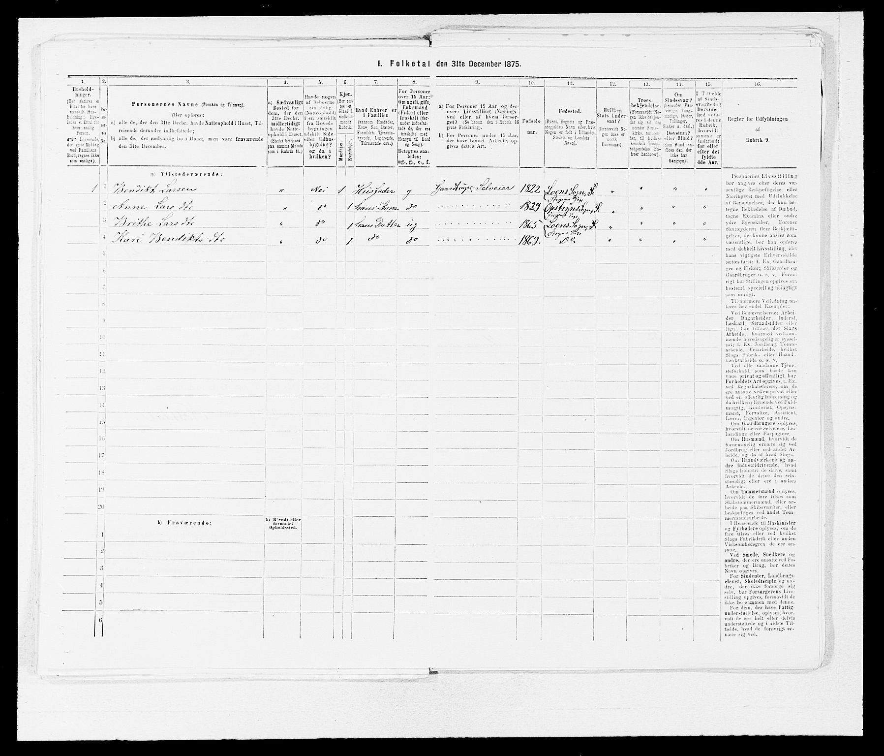 SAB, 1875 census for 1432P Førde, 1875, p. 1216