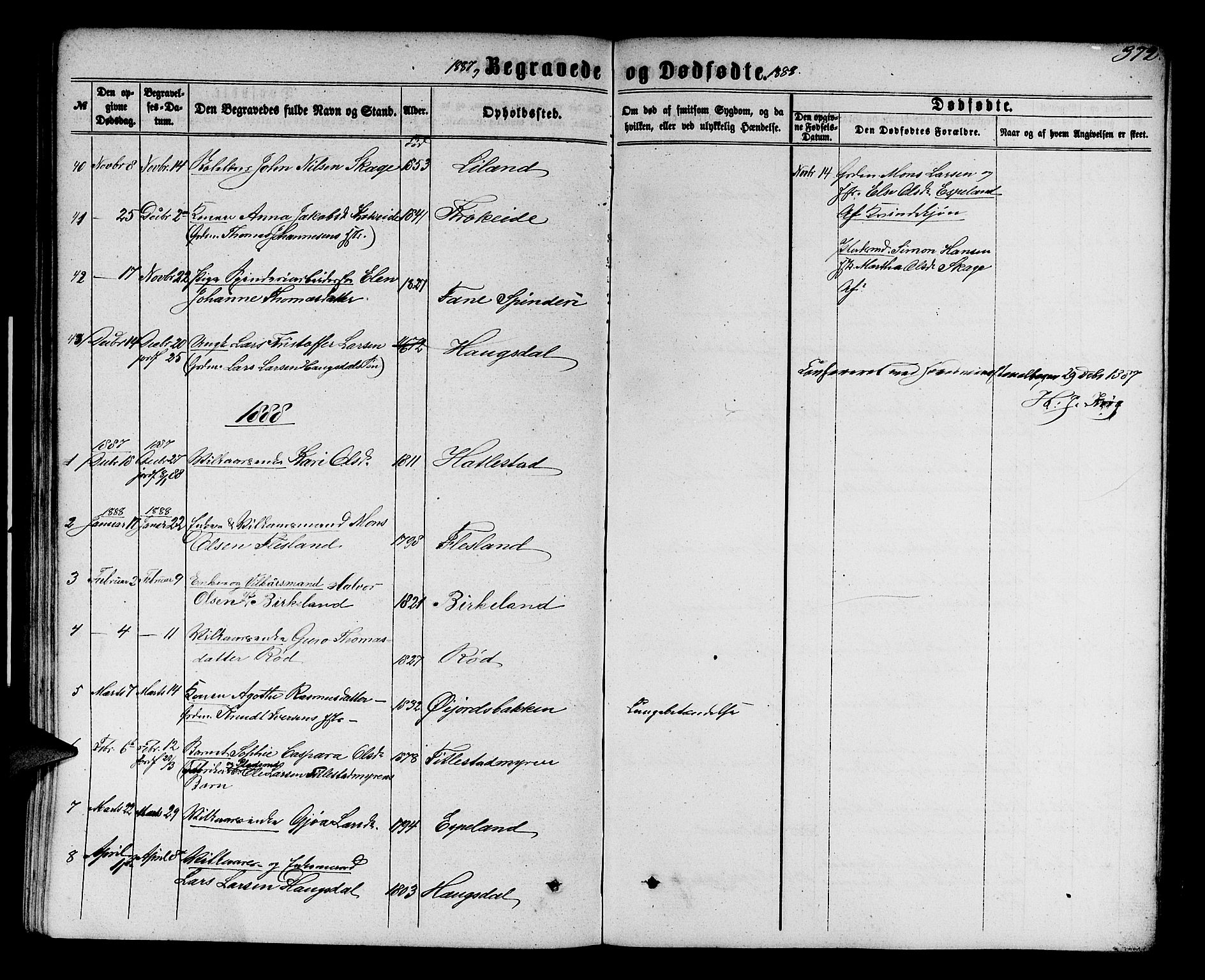 Fana Sokneprestembete, SAB/A-75101/H/Hab/Habb/L0003: Parish register (copy) no. B 3, 1861-1888, p. 372