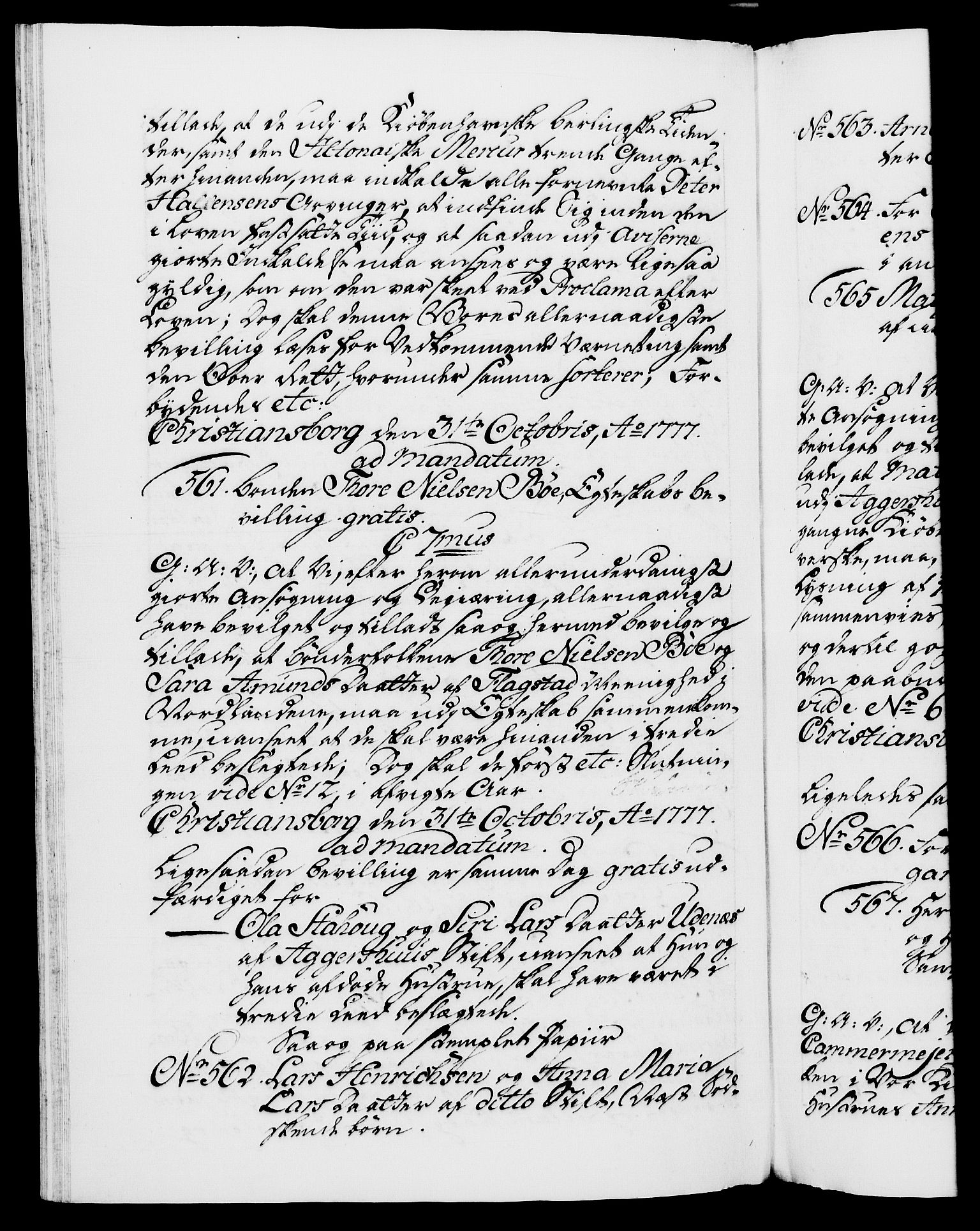 Danske Kanselli 1572-1799, AV/RA-EA-3023/F/Fc/Fca/Fcaa/L0047: Norske registre, 1776-1778, p. 623b