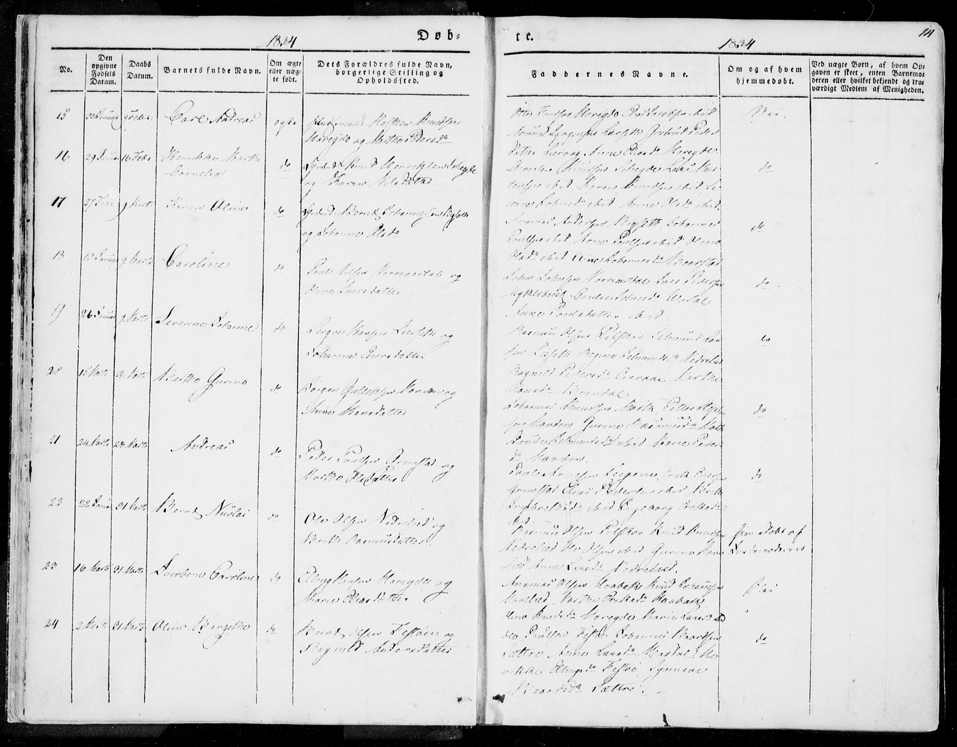 Ministerialprotokoller, klokkerbøker og fødselsregistre - Møre og Romsdal, AV/SAT-A-1454/509/L0104: Parish register (official) no. 509A02, 1833-1847, p. 14