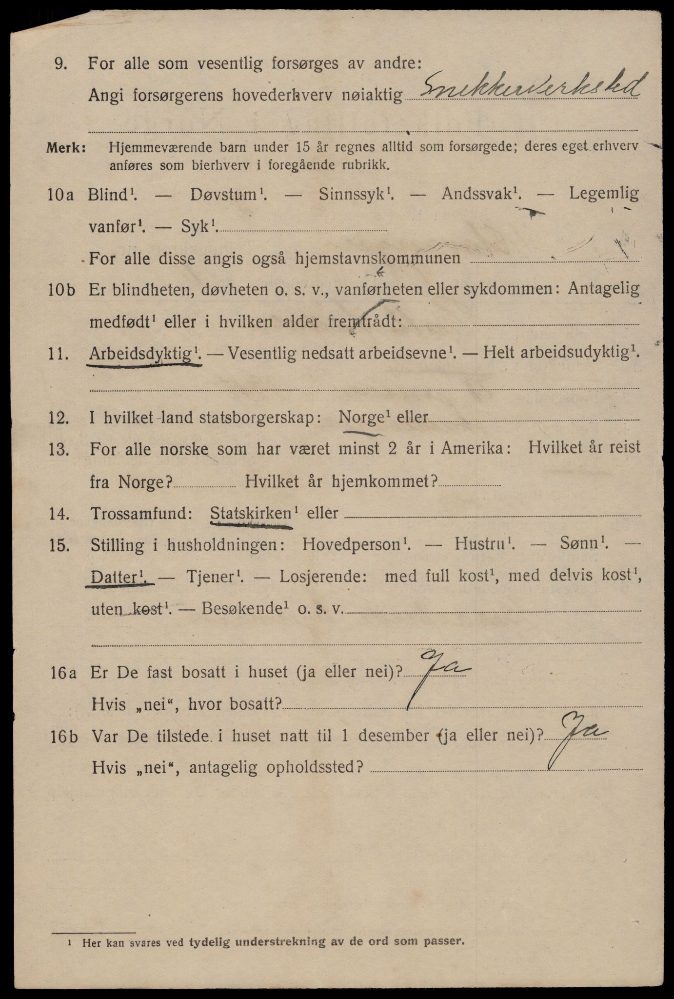 SAST, 1920 census for Stavanger, 1920, p. 68163