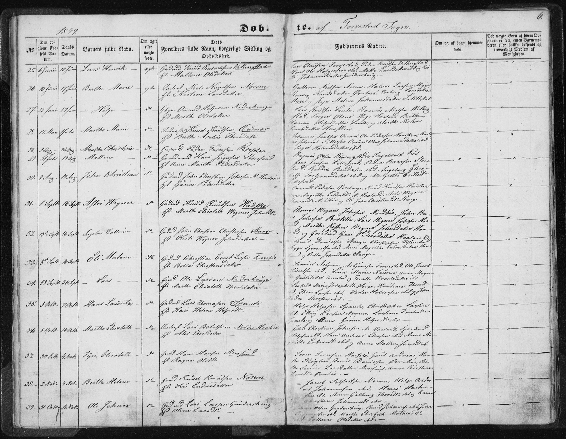 Torvastad sokneprestkontor, AV/SAST-A -101857/H/Ha/Haa/L0008: Parish register (official) no. A 8, 1847-1856, p. 6