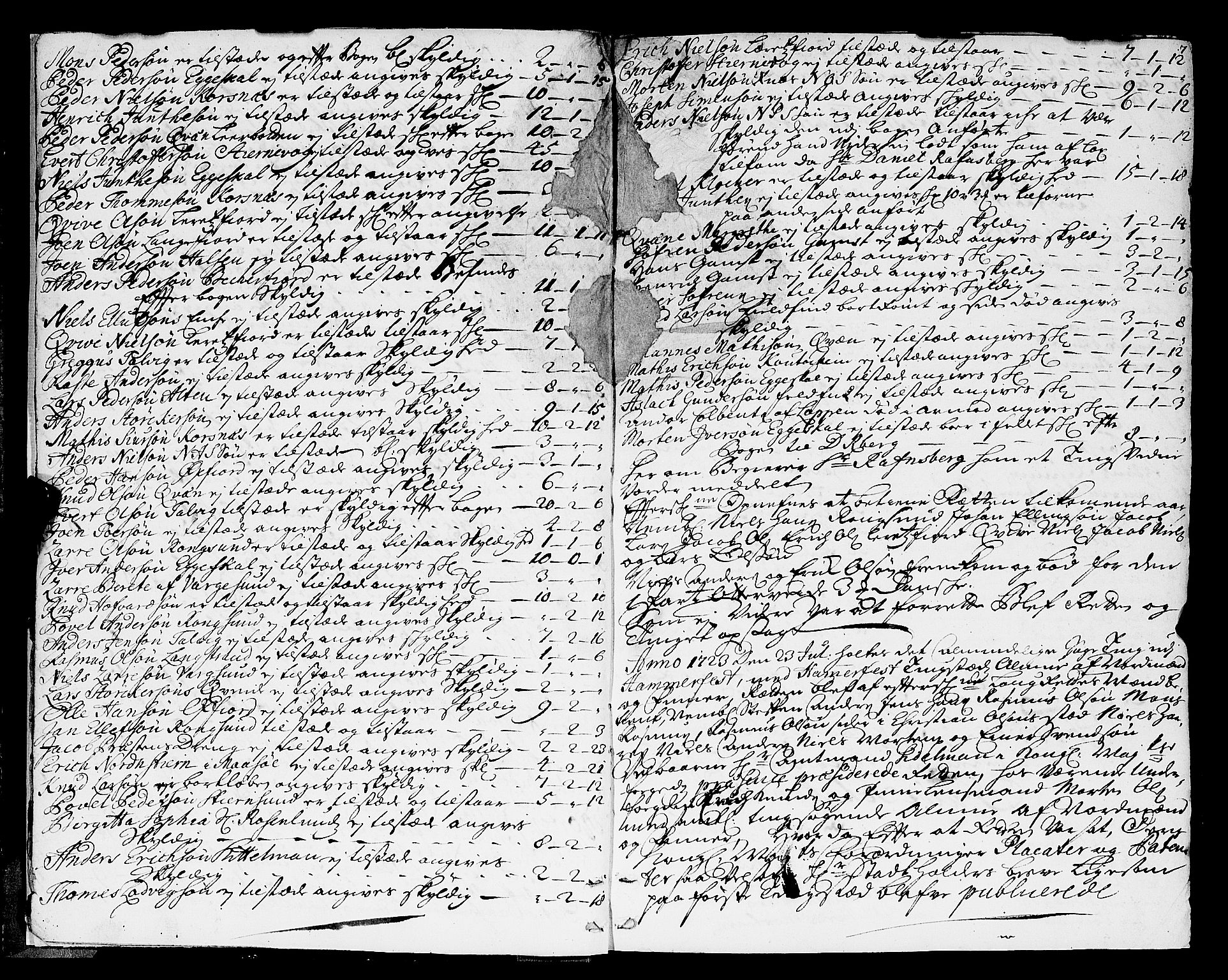 Finnmark sorenskriveri, SATØ/S-0053/F/Fa/L0037: Justisprotokoller, 1723-1726, p. 6b-7a