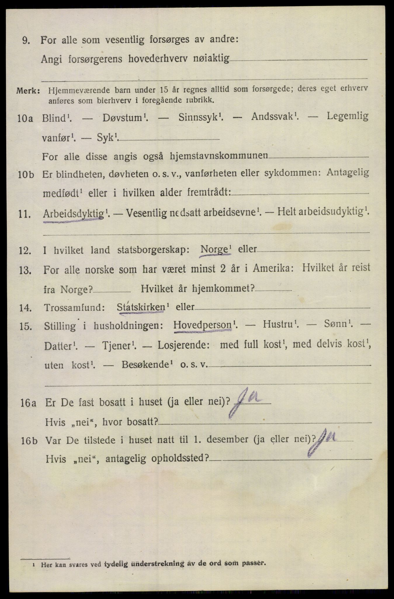 SAKO, 1920 census for Lunde, 1920, p. 3836