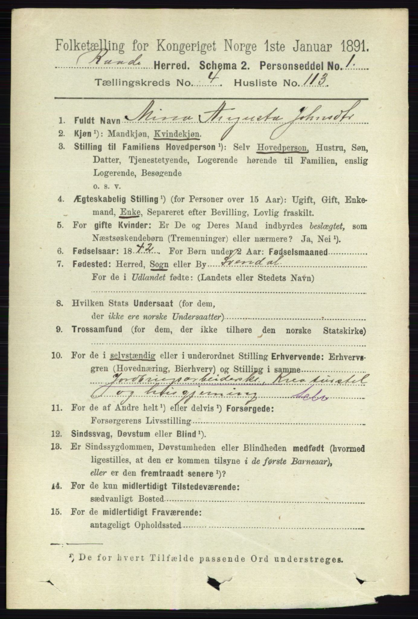 RA, 1891 census for 0135 Råde, 1891, p. 2510