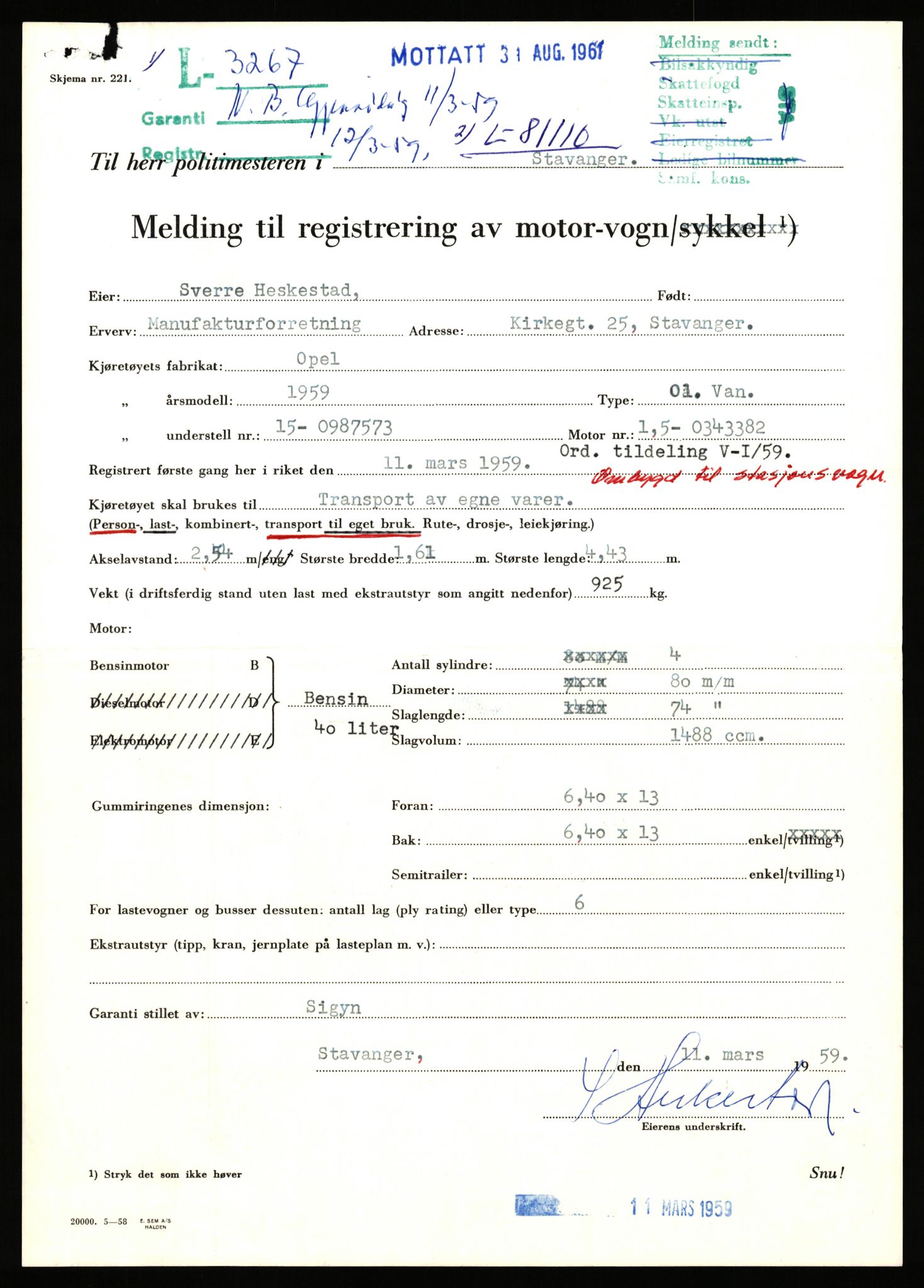 Stavanger trafikkstasjon, AV/SAST-A-101942/0/F/L0071: L-80500 - L-82199, 1930-1971, p. 1091